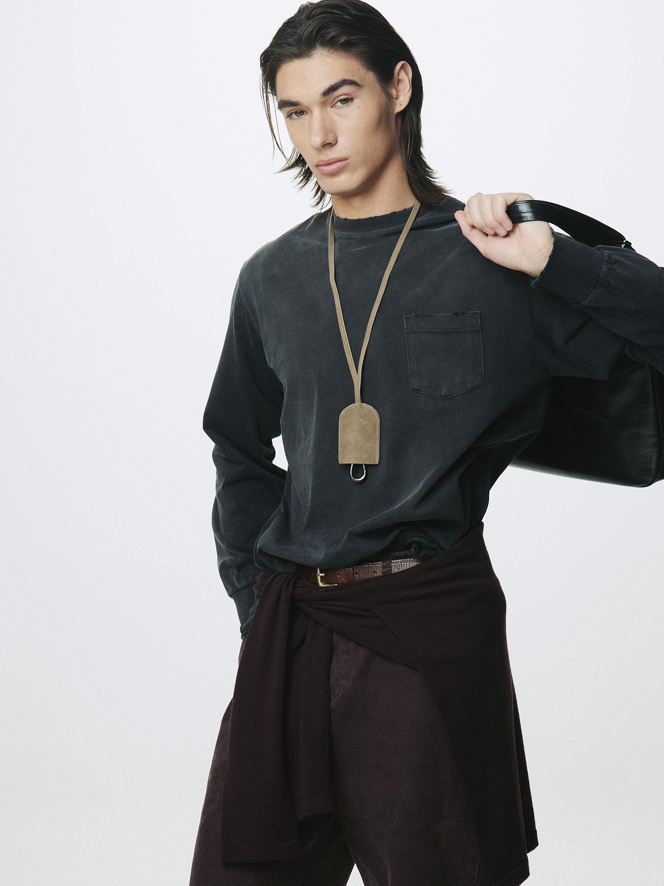 Tonywack - Garment Dyed Long Sleeve Crew (Faded Black) product image 5 | TRAB K-Fashion Australia