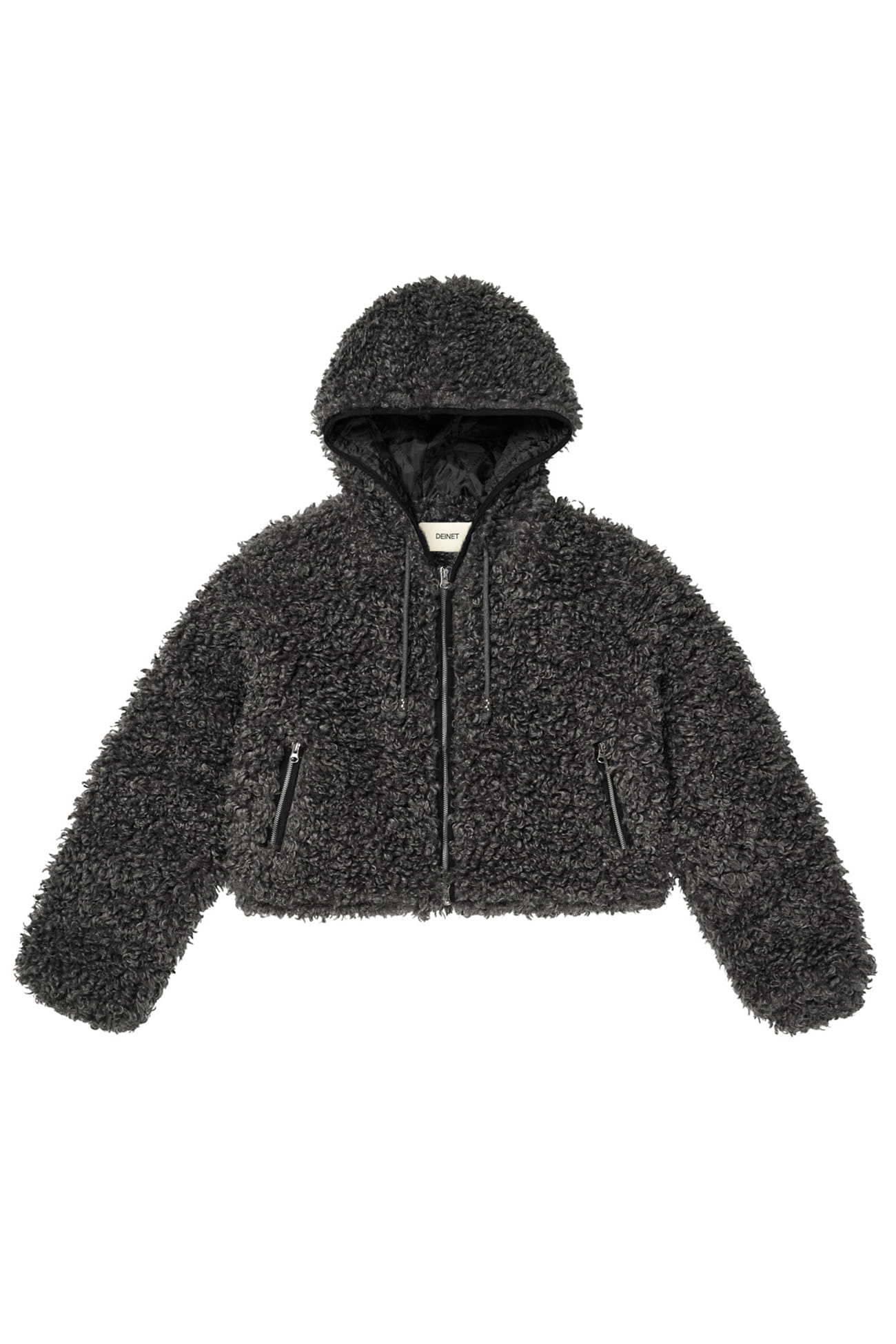 Deinet - Faux Fur Hood Jacket (Charcoal) product image 14 | TRAB K-Fashion Australia