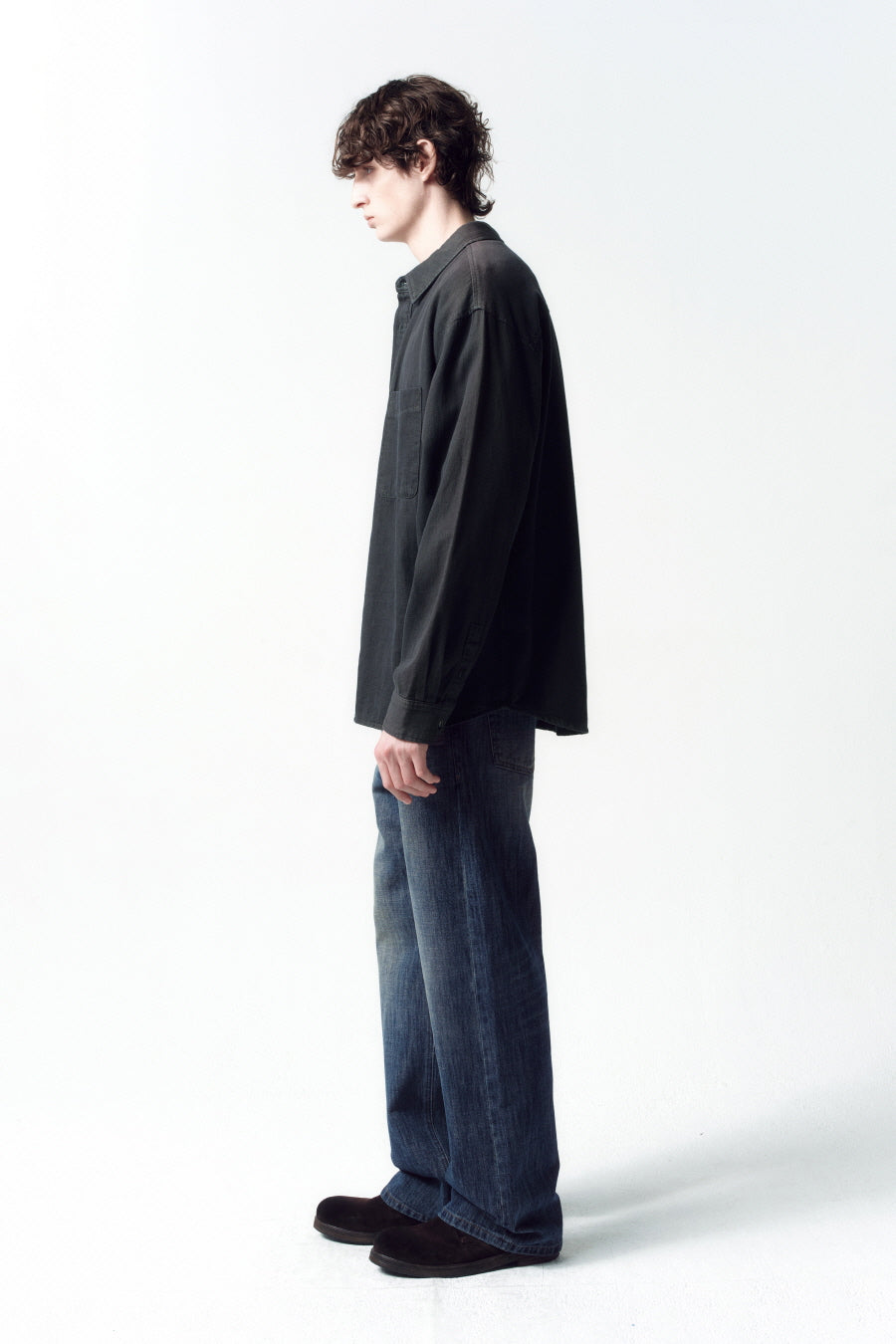 Insilence - Honeycomb Denim Pants (Mid Blue) product image 3 | TRAB K-Fashion Australia
