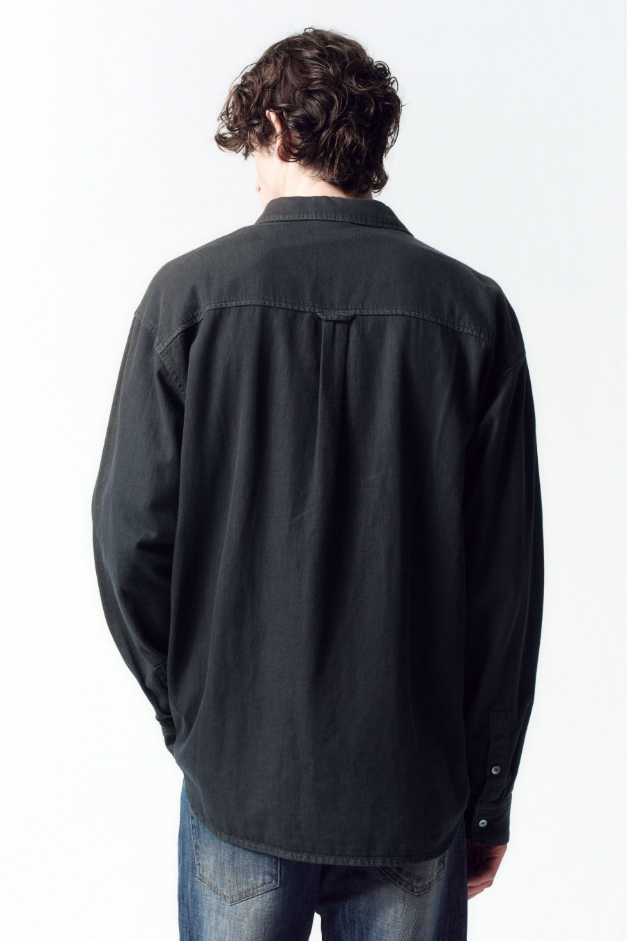 Insilence - Vintage Washed Denim Shirt (Mud Grey) product image 5 | TRAB K-Fashion Australia