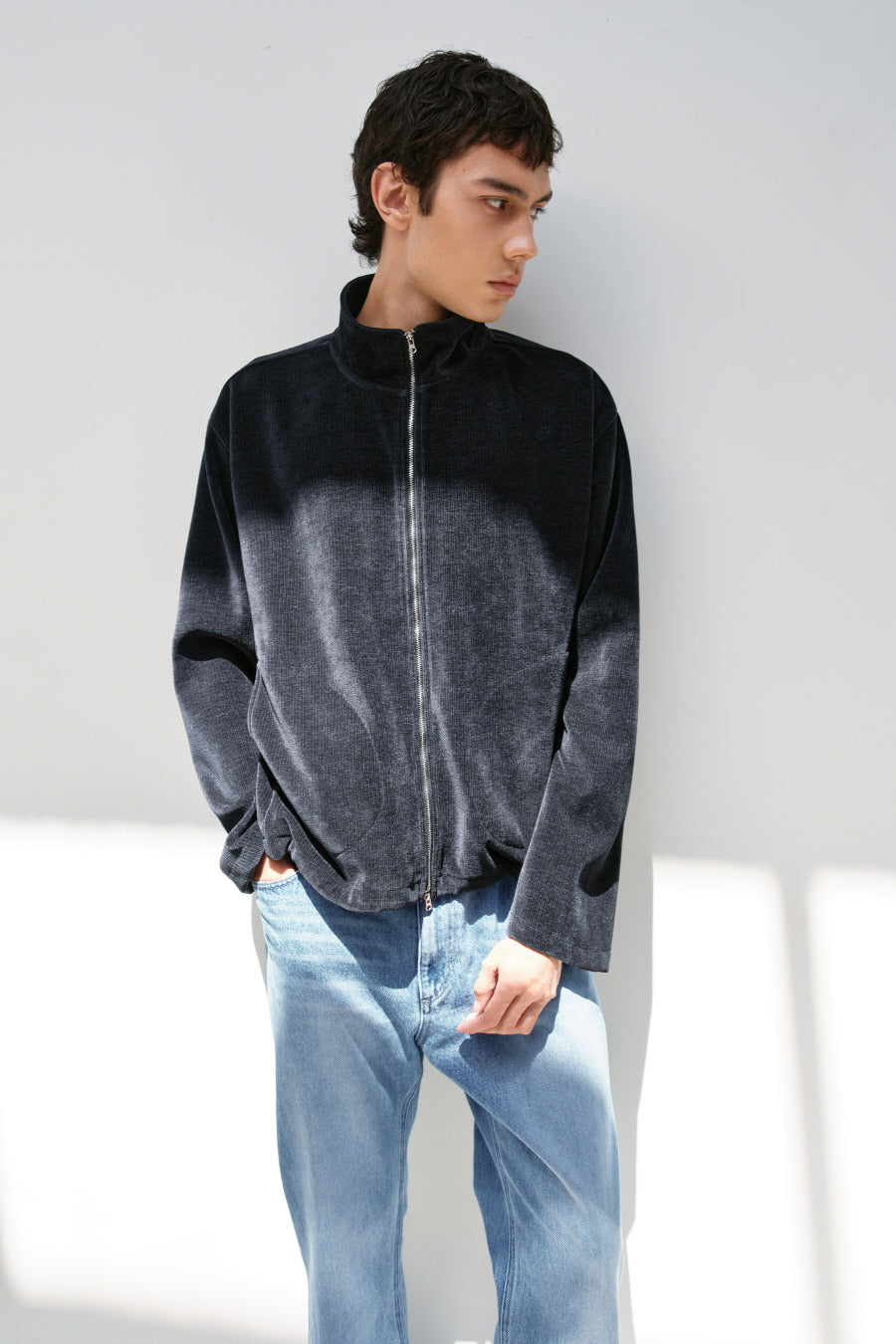 Insilence - High-neck Zip-up Jacket (Black) product image 4 | TRAB K-Fashion Australia