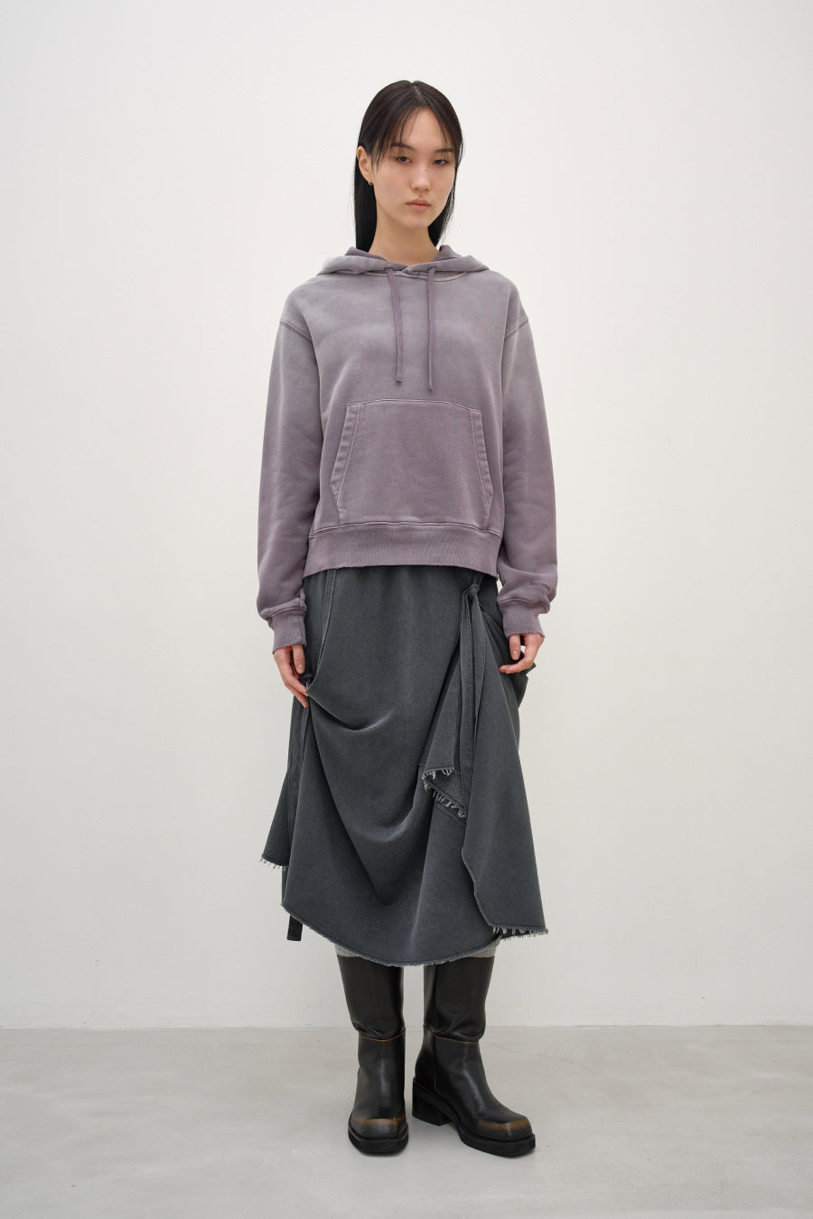Insilence - Washed Color Soft Hoodie (Purple) product image 2 | TRAB K-Fashion Australia