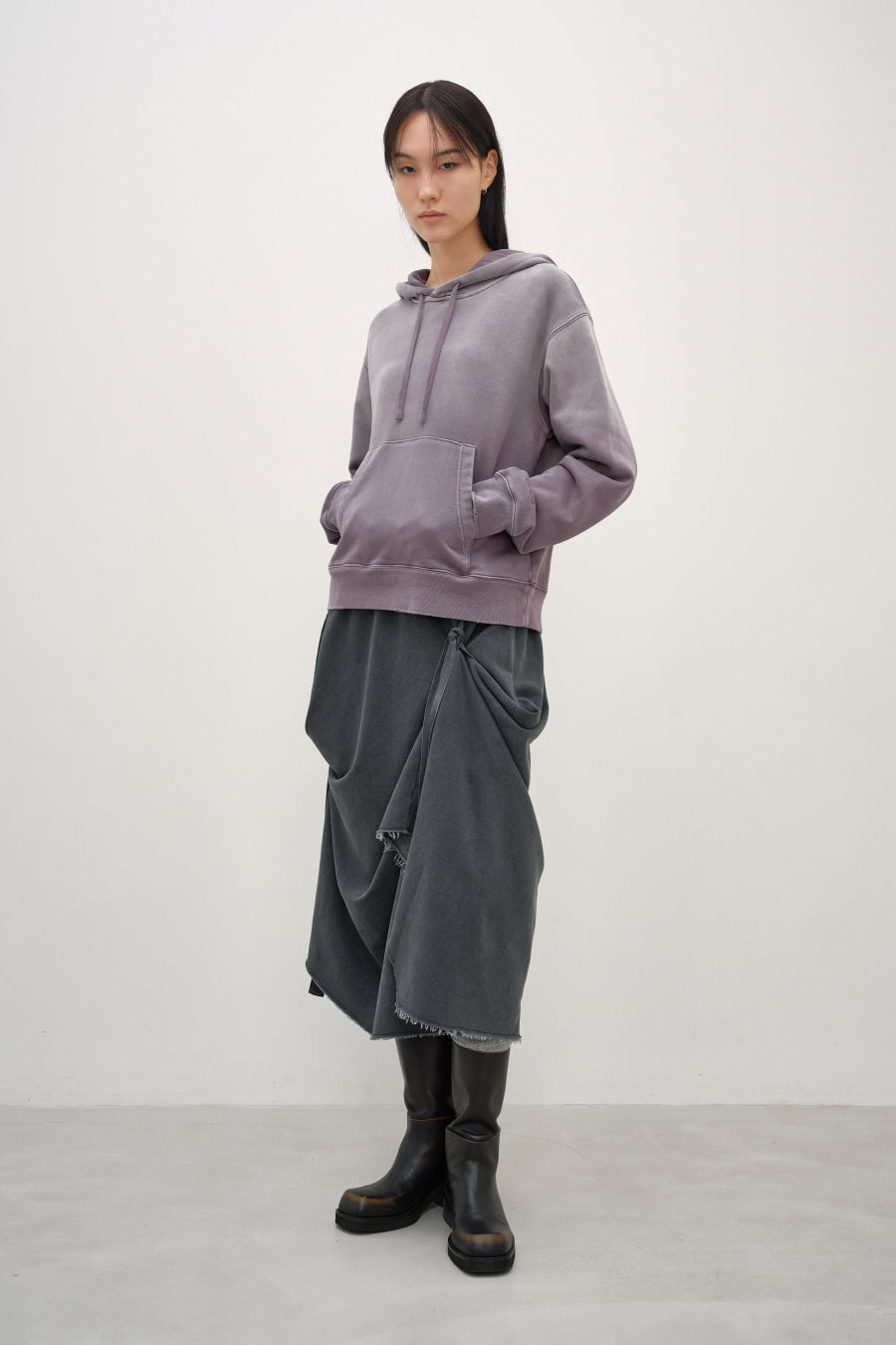 Insilence - Washed Color Soft Hoodie (Purple) product image 3 | TRAB K-Fashion Australia