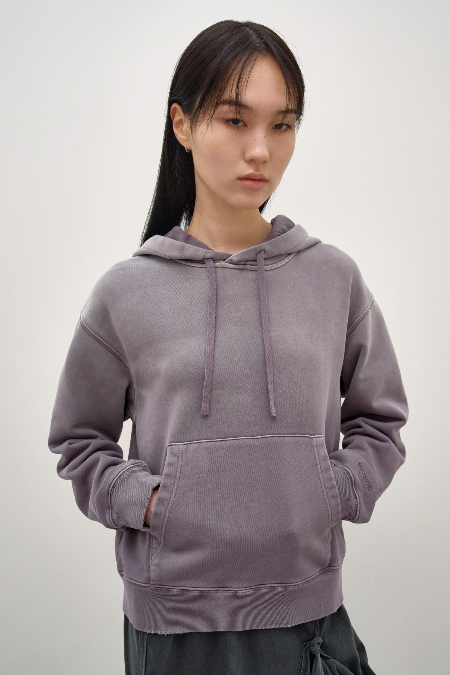 Insilence - Washed Color Soft Hoodie (Purple) product image 1 | TRAB K-Fashion Australia