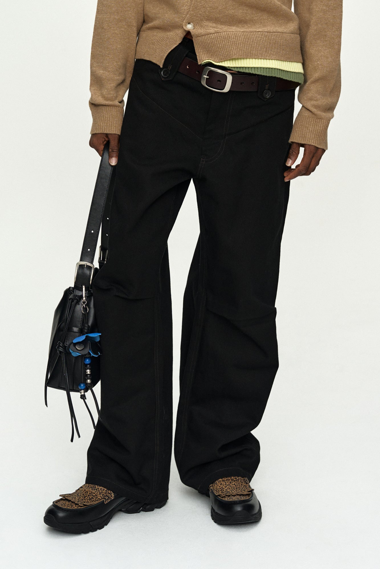 Andersson Bell - Double Waistband Wide-Leg Trousers (Black) product image 5 | TRAB K-Fashion Australia