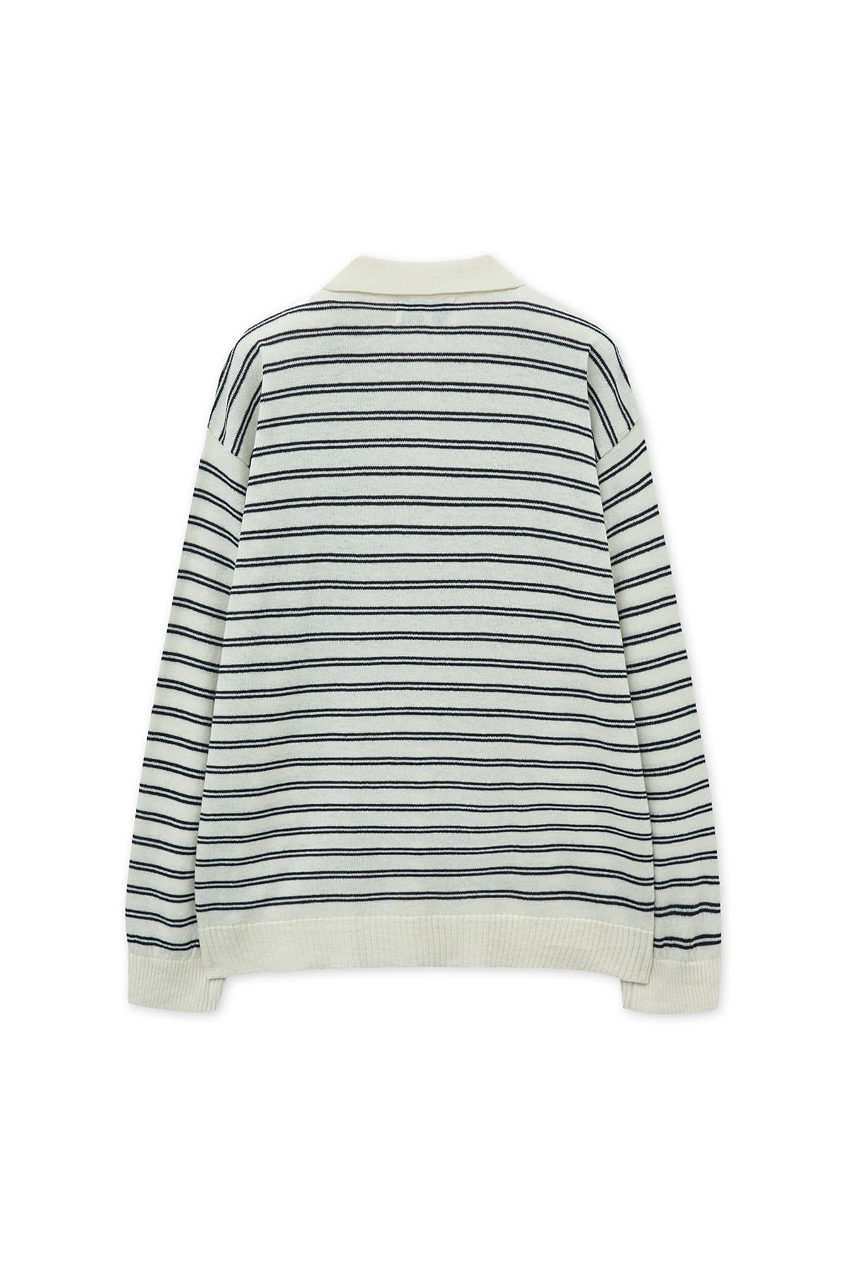 Matin Kim - Heart Logo Collar Striped Pullover (Ivory) product image 3 | TRAB K-Fashion Australia