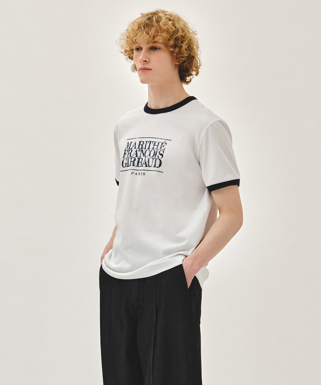 Marithe & Francois Girbaud - Aerocool Crack Classic Logo Ringer Tee (White) product image 2 | TRAB K-Fashion Australia