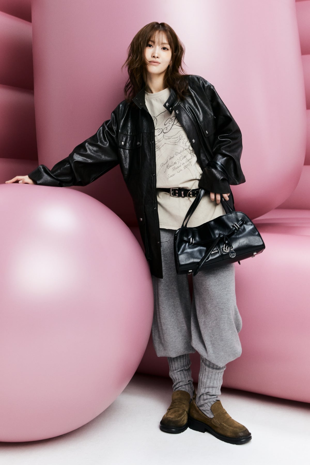 Matin Kim - Drop Tail Mellow Shoulder Bag (Black) product image 1 | TRAB K-Fashion Australia