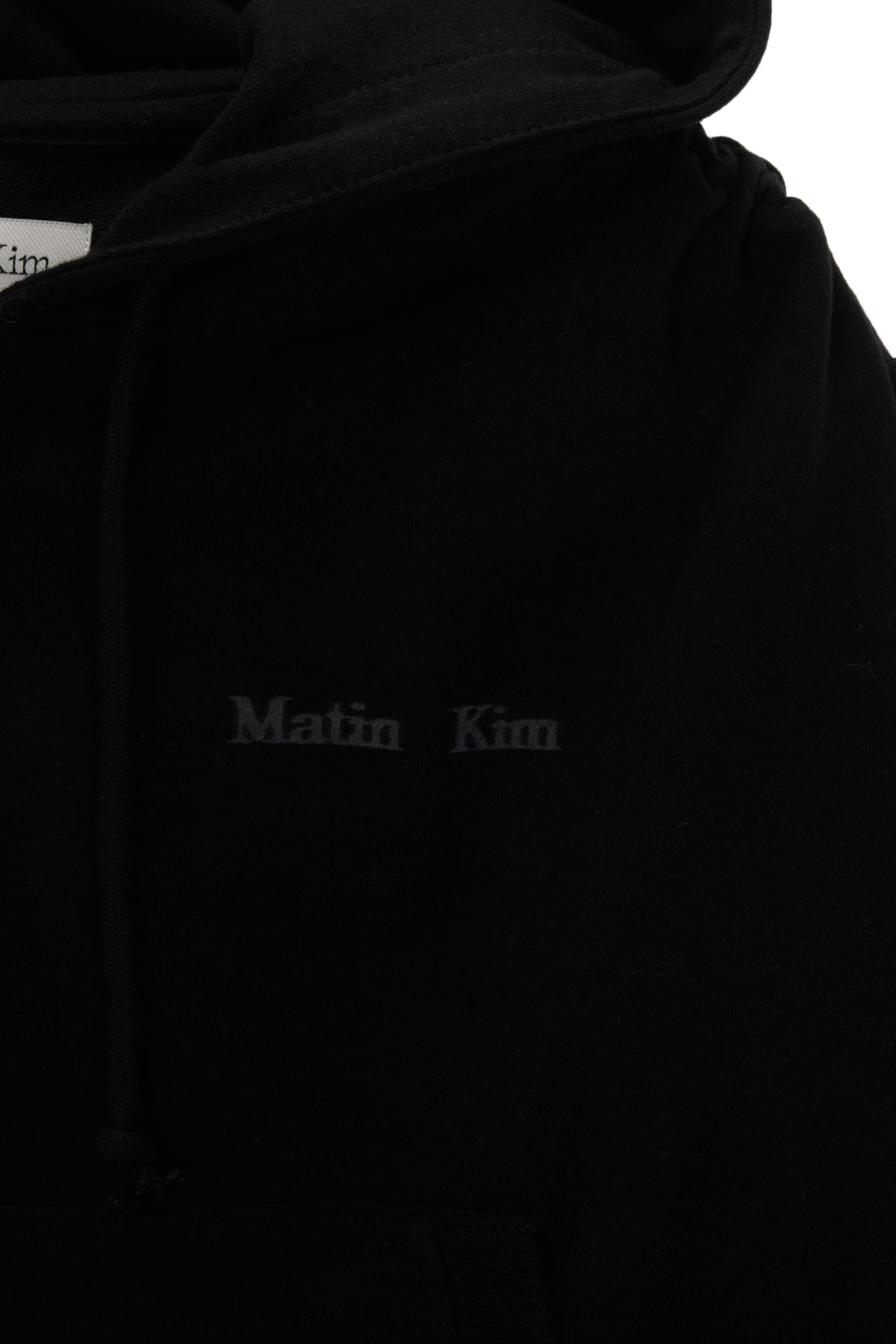 Matin Kim - String Detail Crop Hoody Zip Up (Black) product image 5 | TRAB K-Fashion Australia
