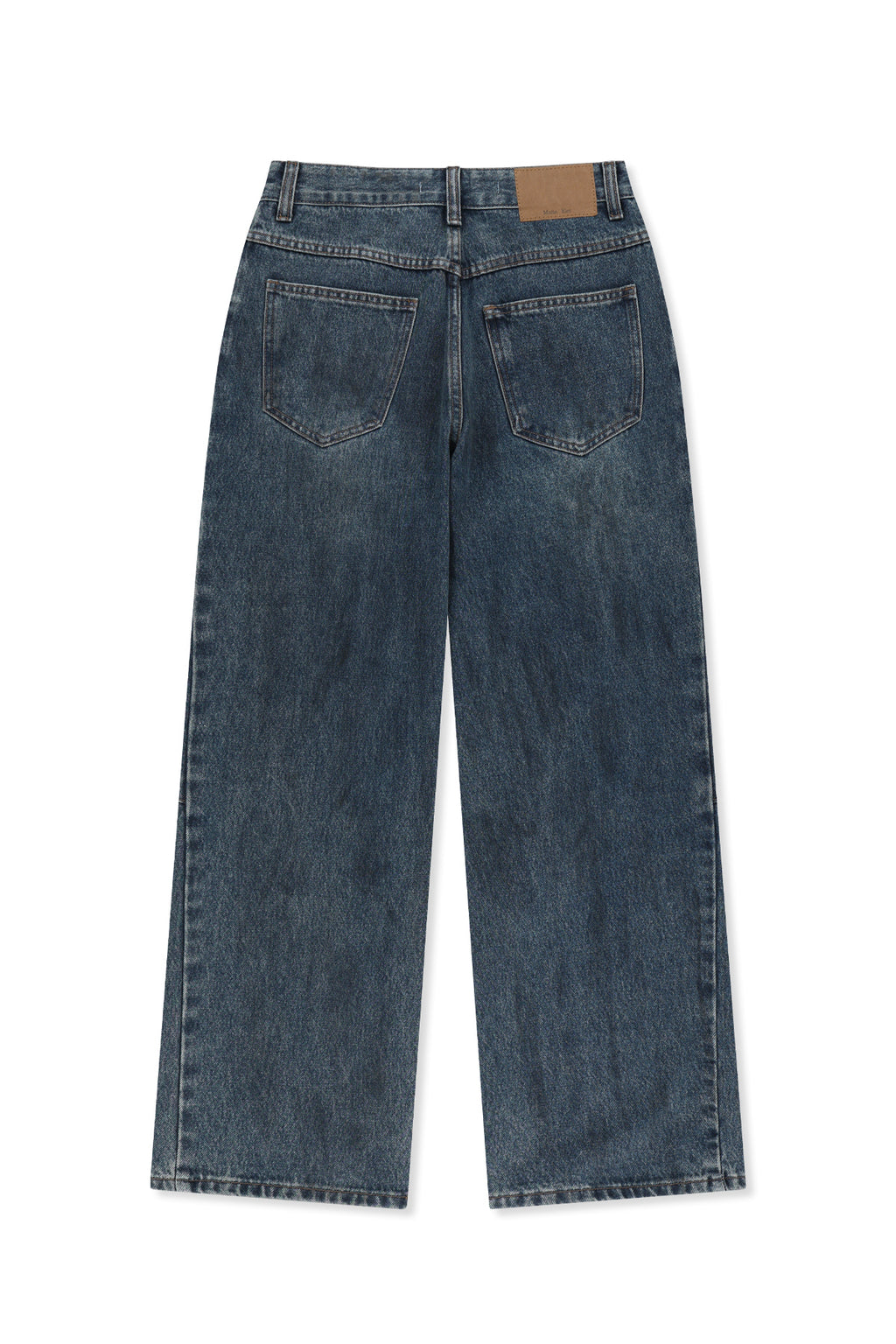 Matin Kim - Curved Seam Straight Denim Pants (Blue) product image 3 | TRAB K-Fashion Australia