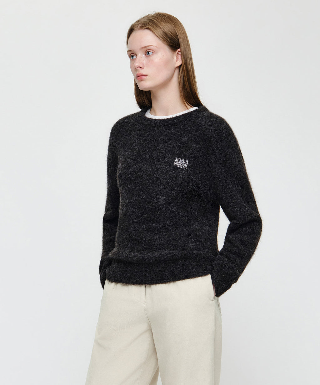 Marithe & Francois Girbaud - Small Classic Logo Boucle Knit Pullover (Charcoal) product image 2 | TRAB K-Fashion Australia