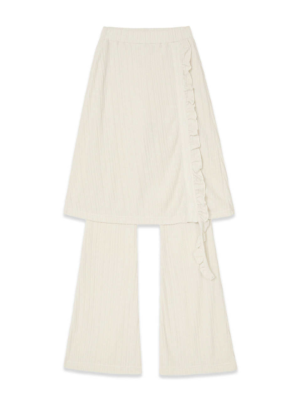 Margarin Fingers - Frill Layered Skirt Pants (Cream) product image 2 | TRAB K-Fashion Australia