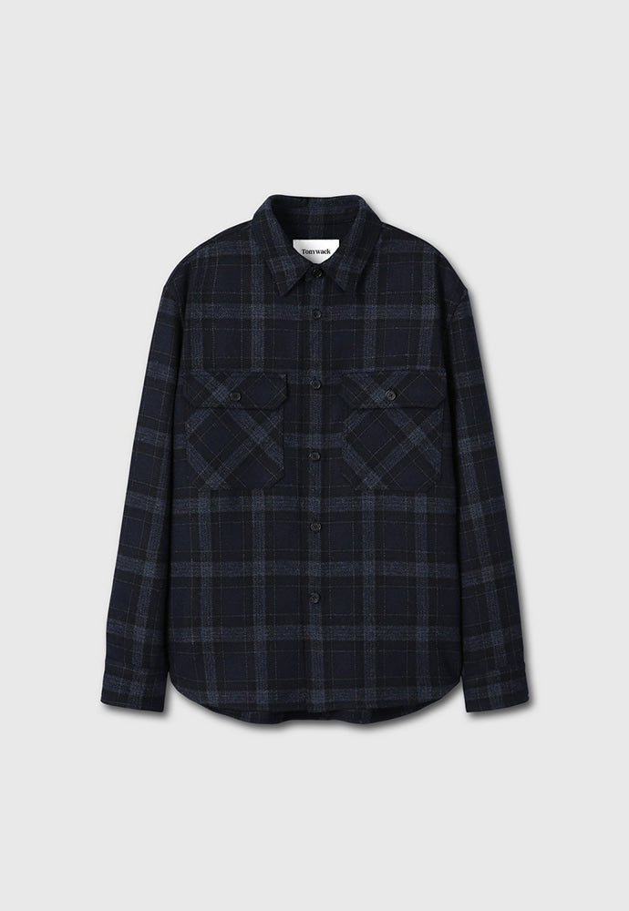 Tonywack - Wool Flannel Check Shirt (Navy) product image 9 | TRAB K-Fashion Australia