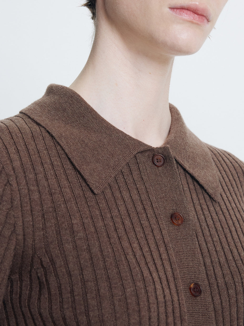 Tonywack - Superfine Merino Wool Rib Cardigan (Brown) product image 8 | TRAB K-Fashion Australia