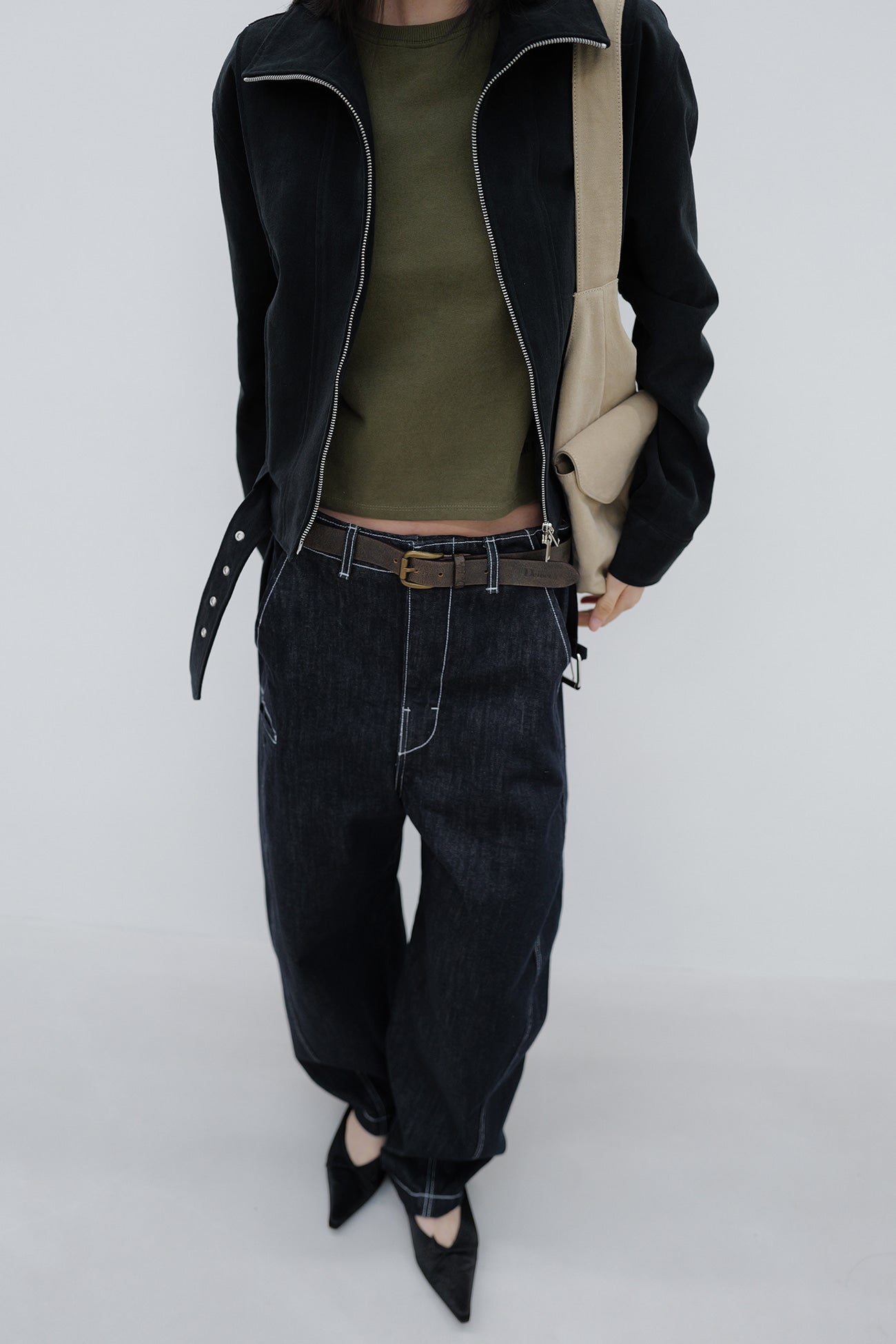 Deinet - Deinet Belted Cotton Jacket (Black) product image 10 | TRAB K-Fashion Australia