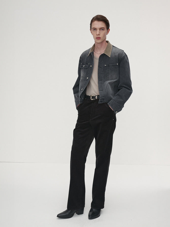 Tonywack - Corduroy Collar Denim Work Jacket (Washed Grey) product image 2 | TRAB K-Fashion Australia