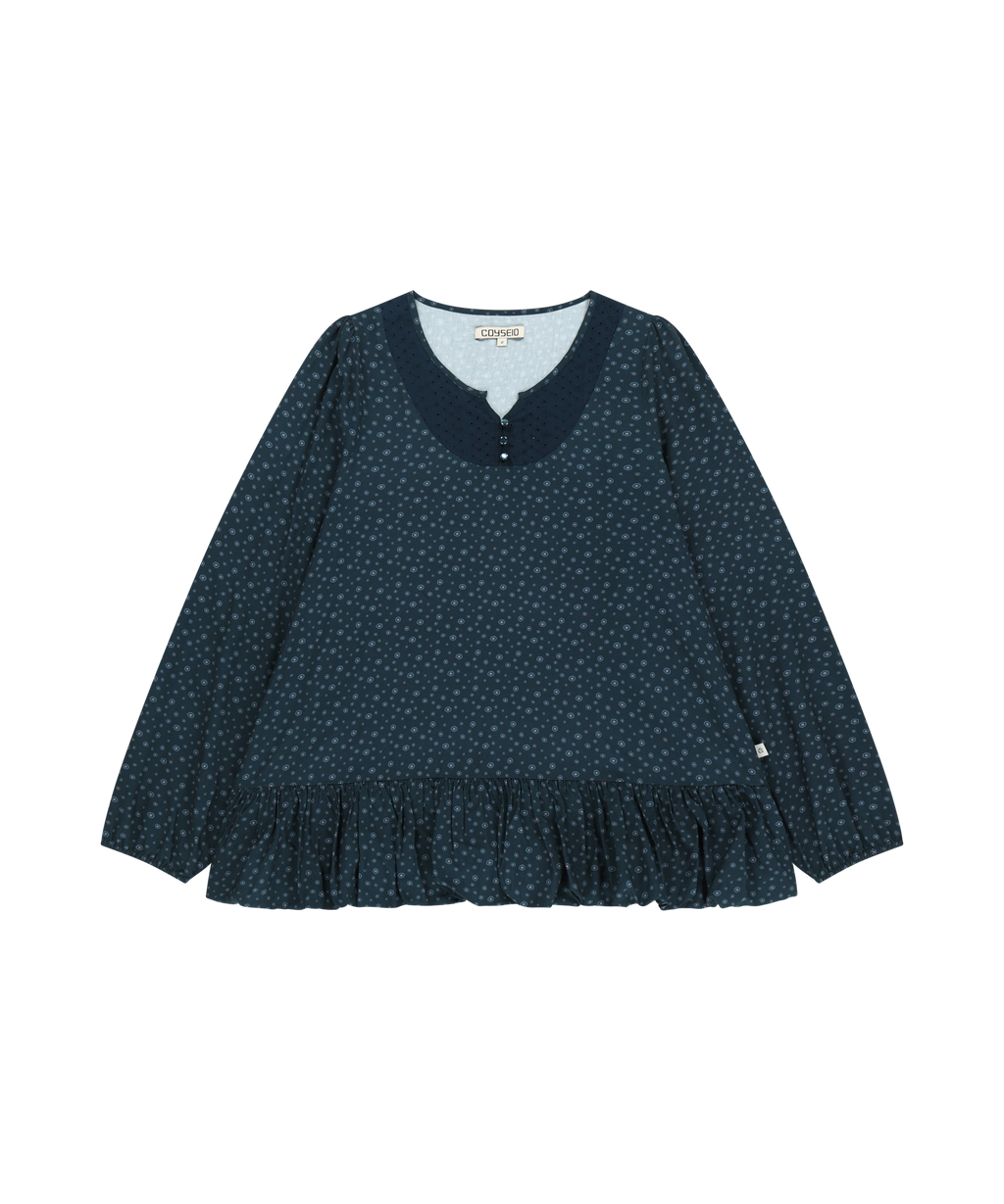 Coyseio - Dudu Puff Blouse (Navy) product image 1 | TRAB K-Fashion Australia