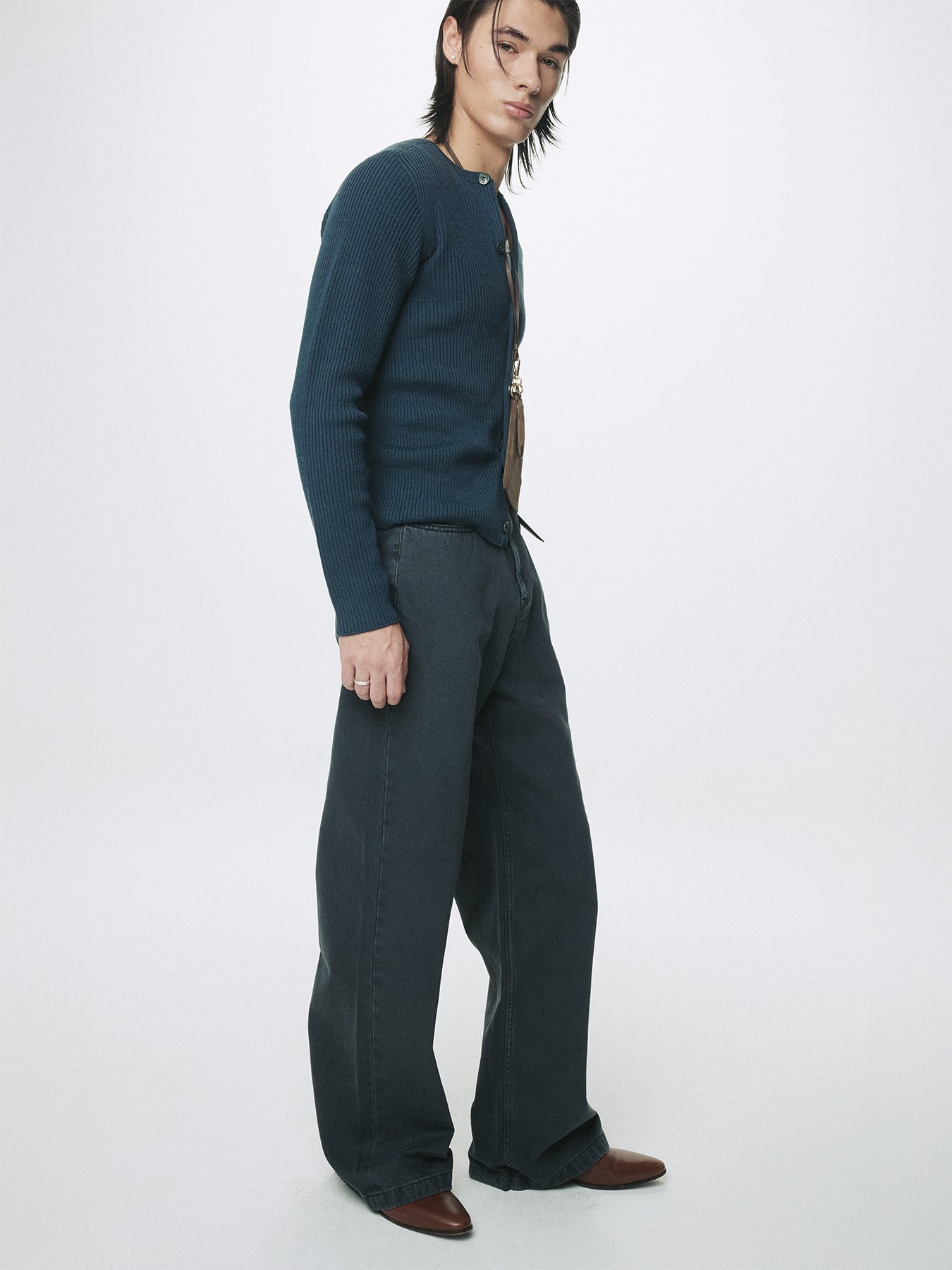 Tonywack - Wide-Leg Denim Jeans (Faded Carbon) product image 1 | TRAB K-Fashion Australia