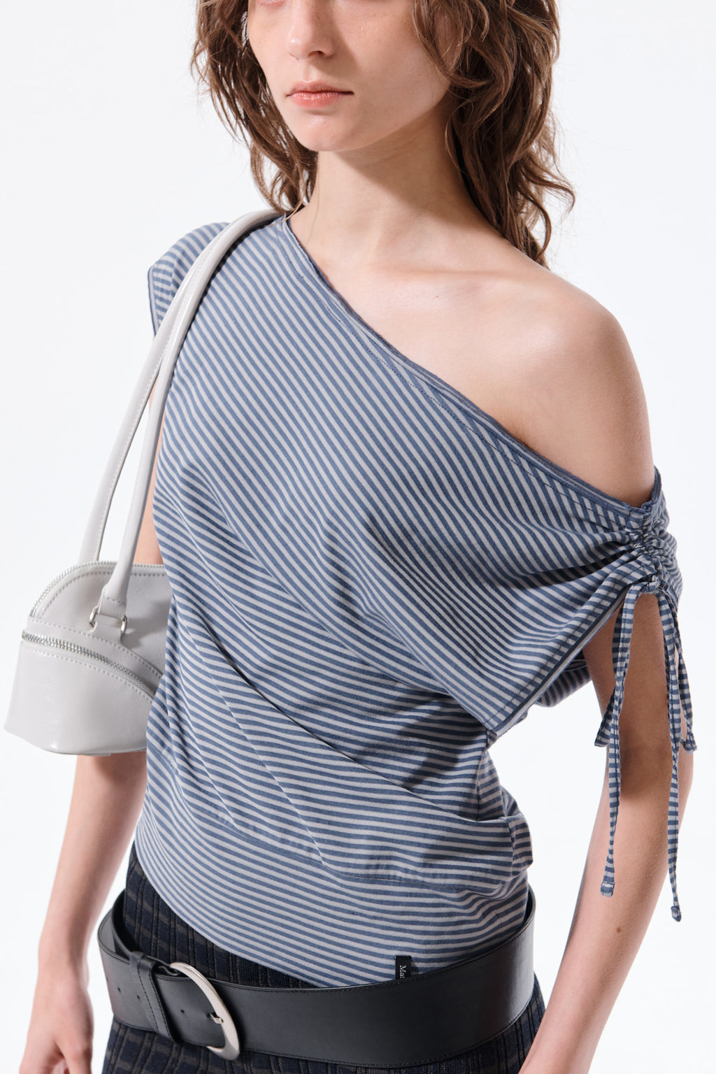 Matin Kim - Draped Asymmetric Sleeveless Top (Smoke Blue) product image 11 | TRAB K-Fashion Australia