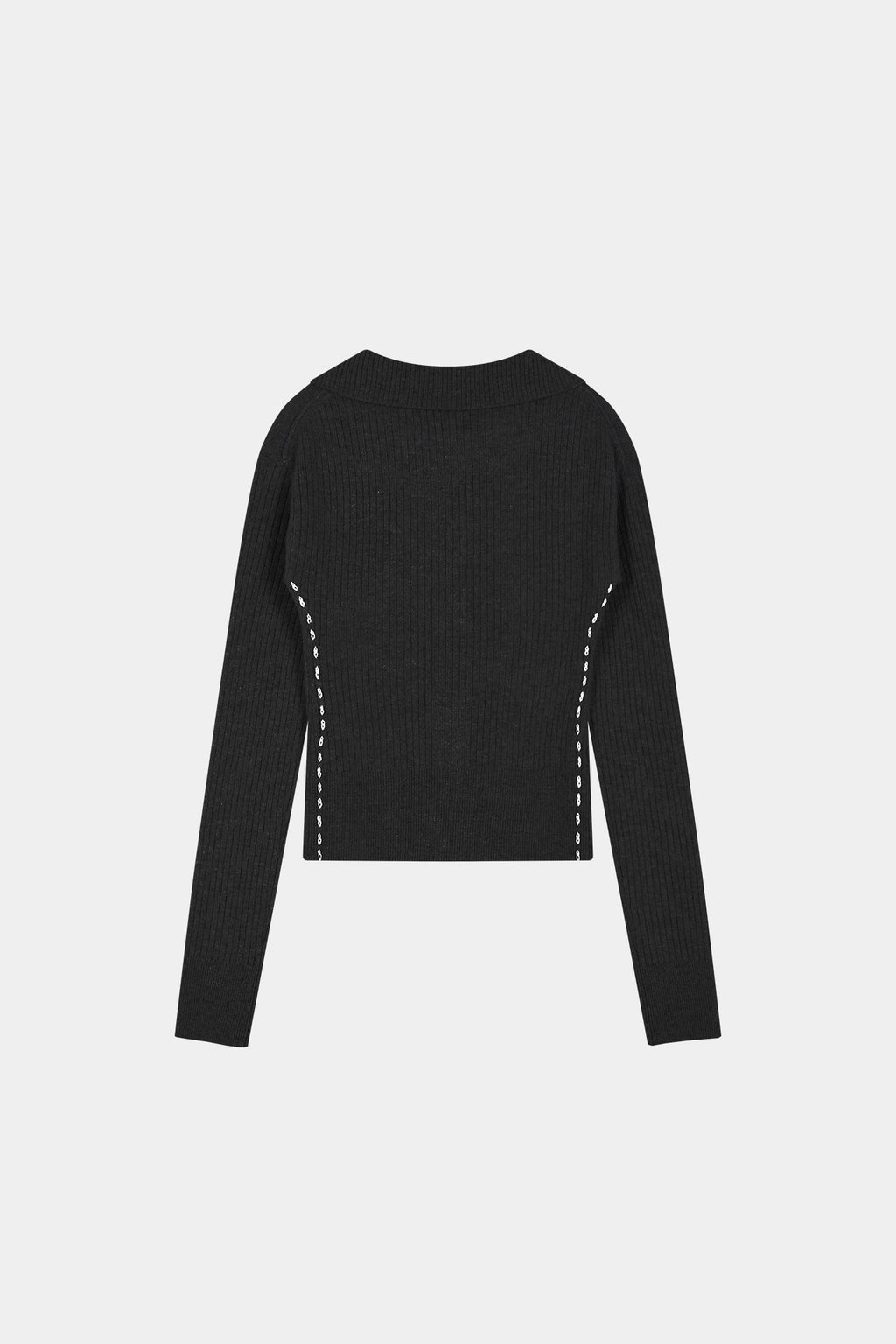 Andersson Bell - Cashmere Hand Stitched Rib Cardigan (Black) product image 6 | TRAB K-Fashion Australia