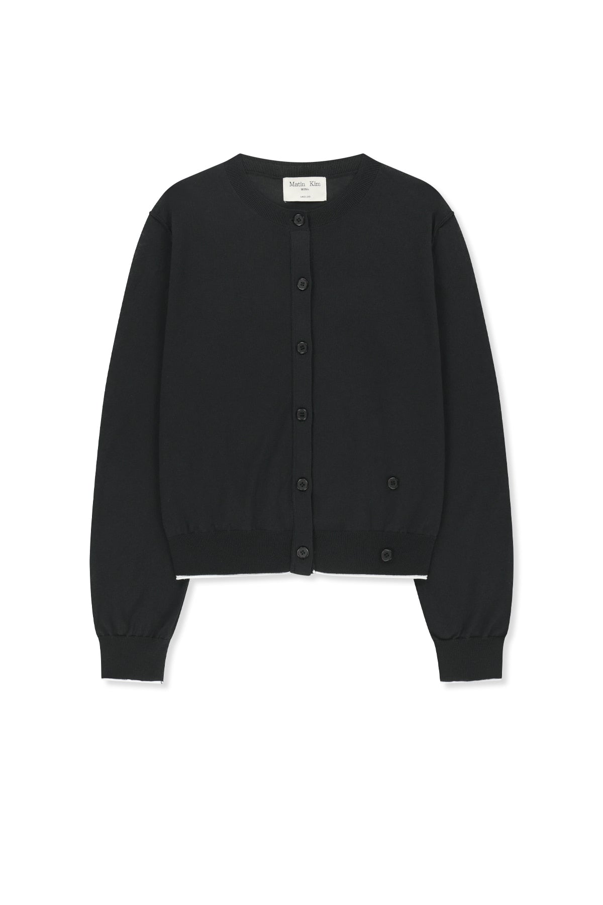 Matin Kim - Back Logo Sheer Cardigan (Black) product image 1 | TRAB K-Fashion Australia