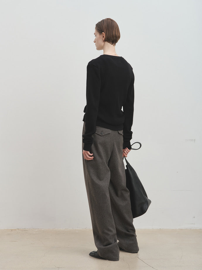 Tonywack - Relaxed Two-Pleated Wool Trousers (Grey) product image 4 | TRAB K-Fashion Australia