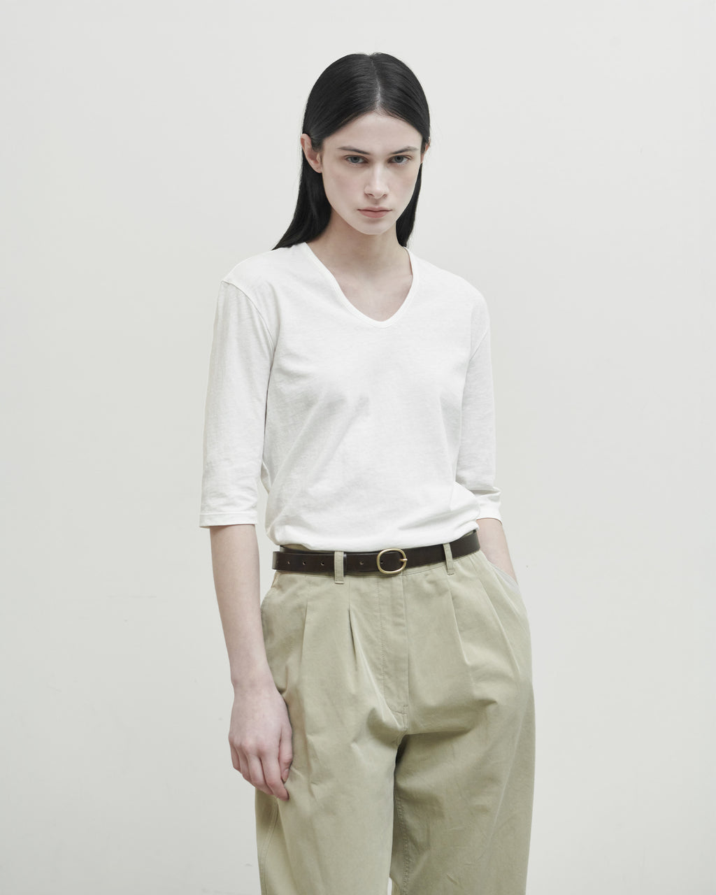 Brownyard - V Neck 3/4 Sleeve (Ivory) product image 1 | TRAB K-Fashion Australia