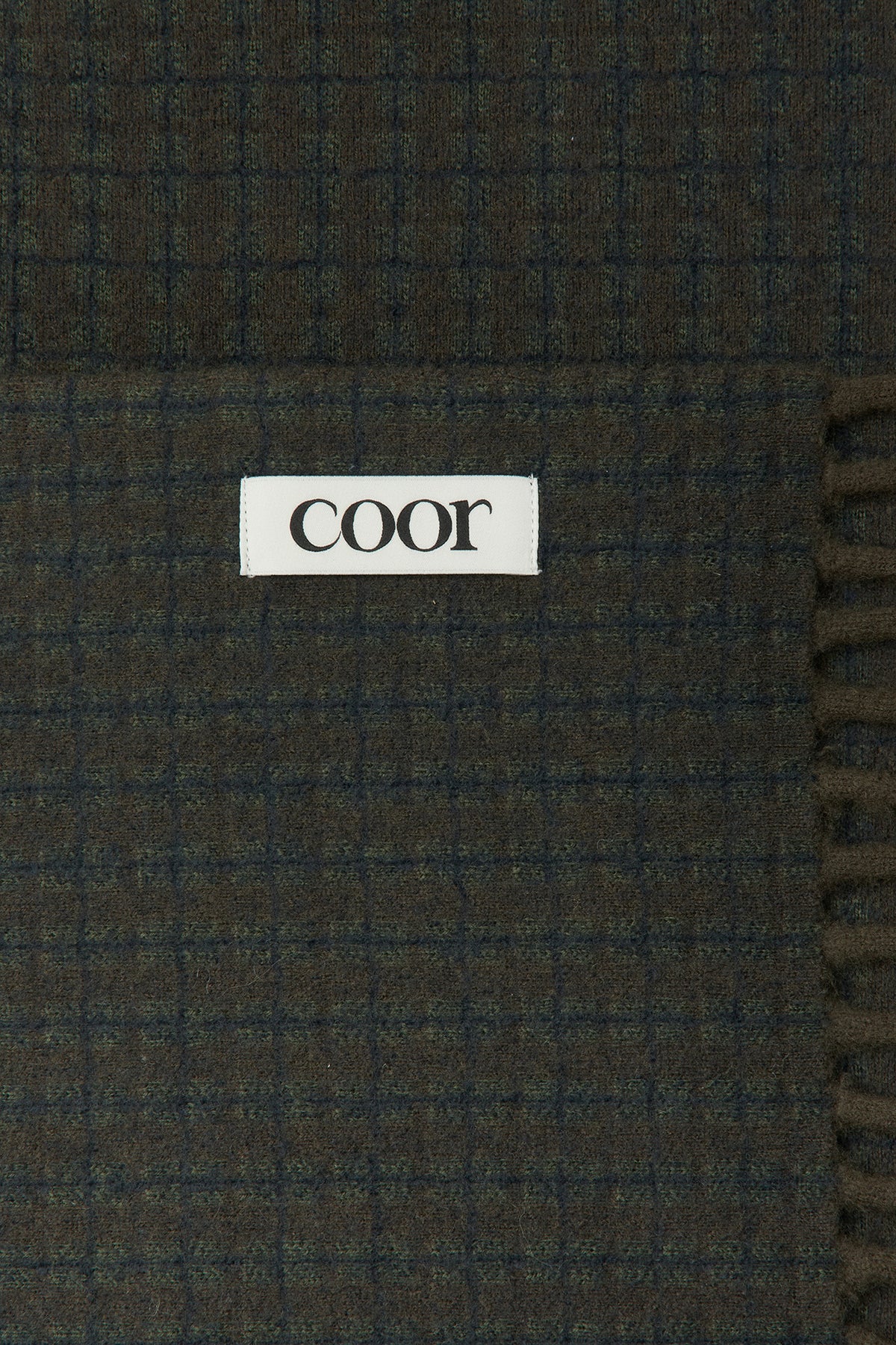 Coor - Merino Wool Gunclub Check Muffler (Khaki Brown) product image 5 | TRAB K-Fashion Australia