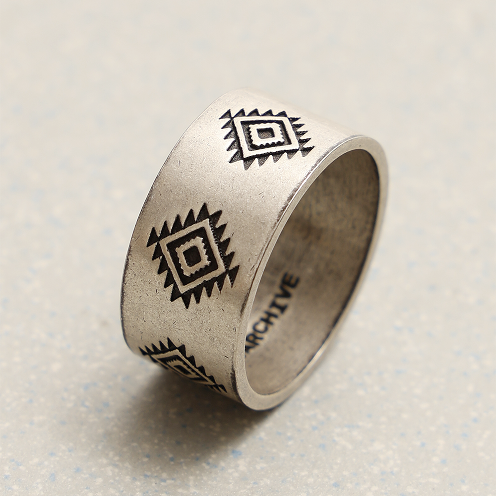 Towtow Archive - [Pre-Order – Ships March 26] Sani Stamped Wide Ring Silver Burnish (OC) product image 2 | TRAB K-Fashion Australia