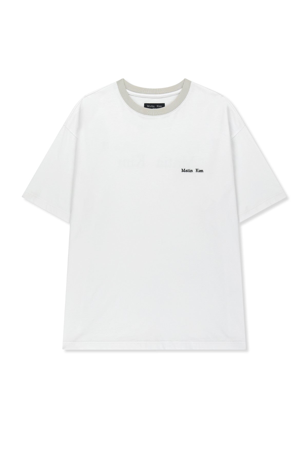 Matin Kim - Tonal Rib Back Logo Top (White) product image 1 | TRAB K-Fashion Australia