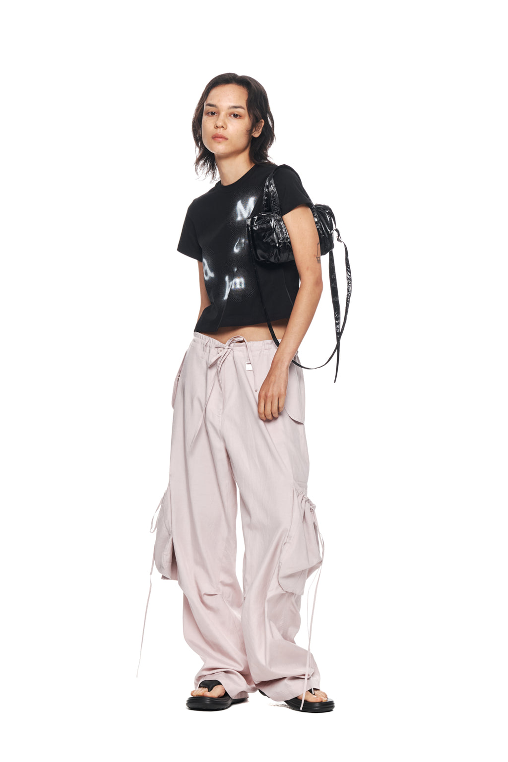 Matin Kim - String Point Big Pocket Cargo Pants (Light Pink) product image 8 | TRAB K-Fashion Australia