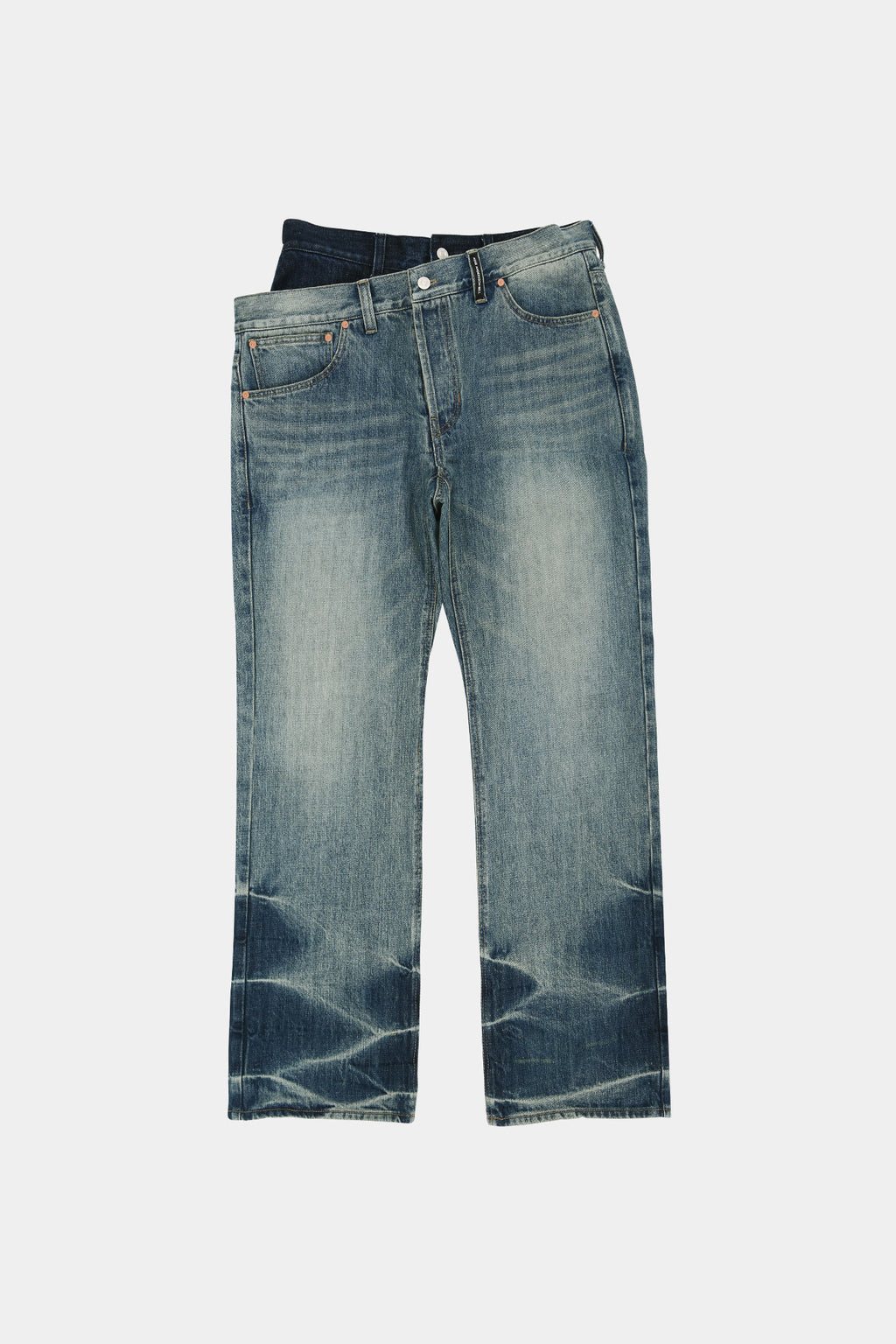 Andersson Bell - Unisex Asymmetric Layered Wide-Leg Jeans (Blue) product image 12 | TRAB K-Fashion Australia