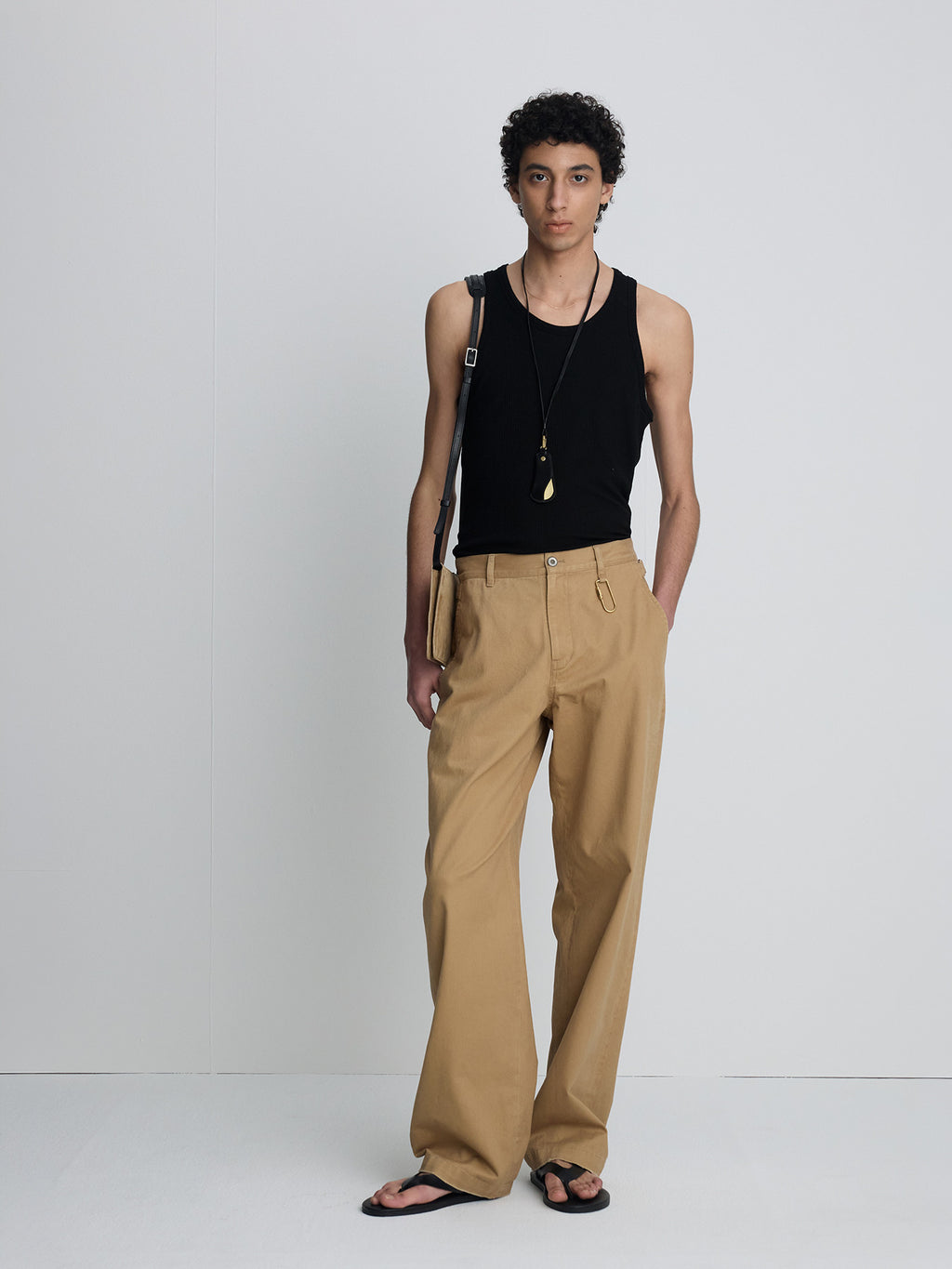 Tonywack - Silk Lyocell Rib Tank Top Japanese Fabric (Black) product image 2 | TRAB K-Fashion Australia