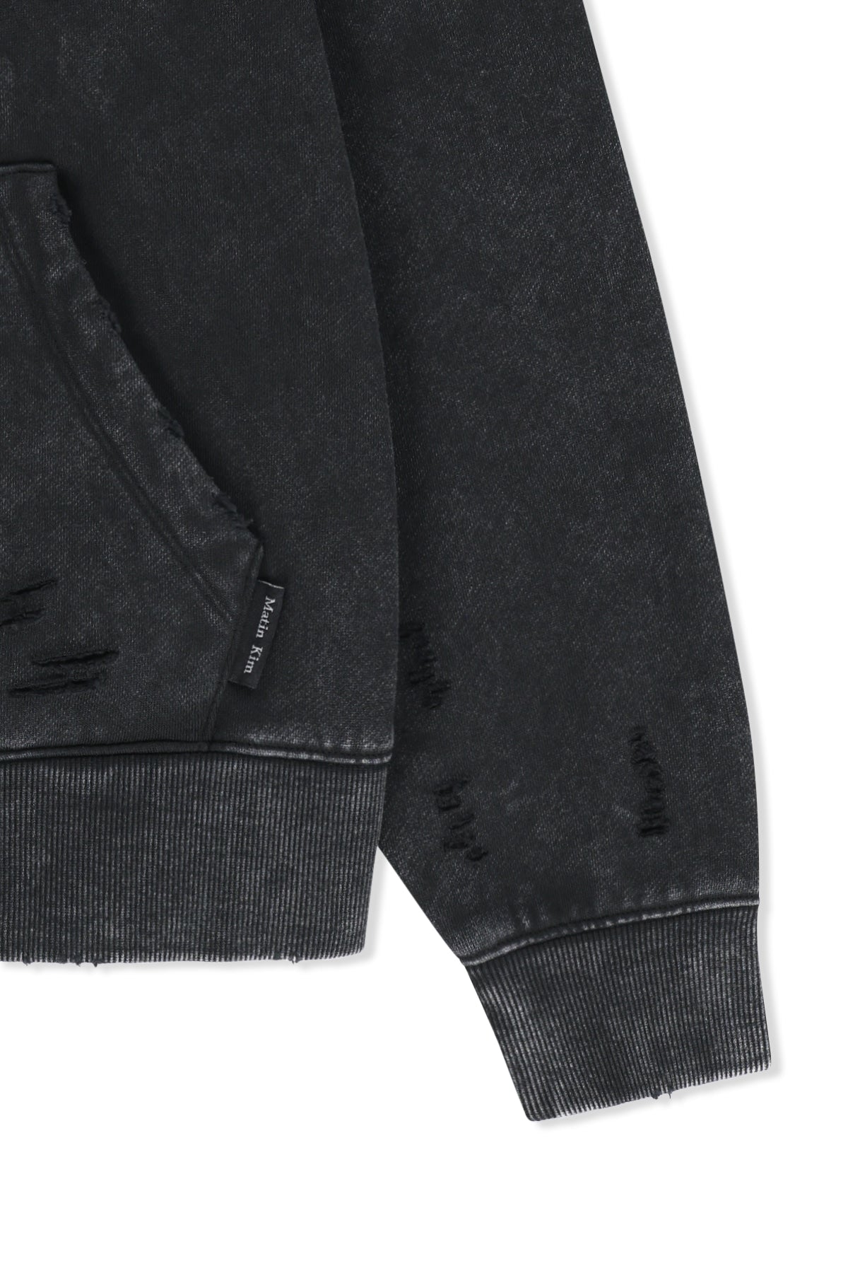 Matin Kim - Waffle Applique Logo Hood Top (Charcoal) product image 4 | TRAB K-Fashion Australia