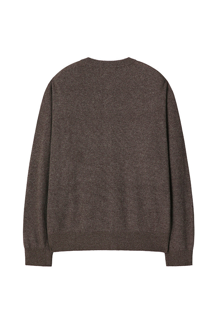 Art if acts - Wholegarment Round Neck Cardigan (Melange Brown) product image 7 | TRAB K-Fashion Australia