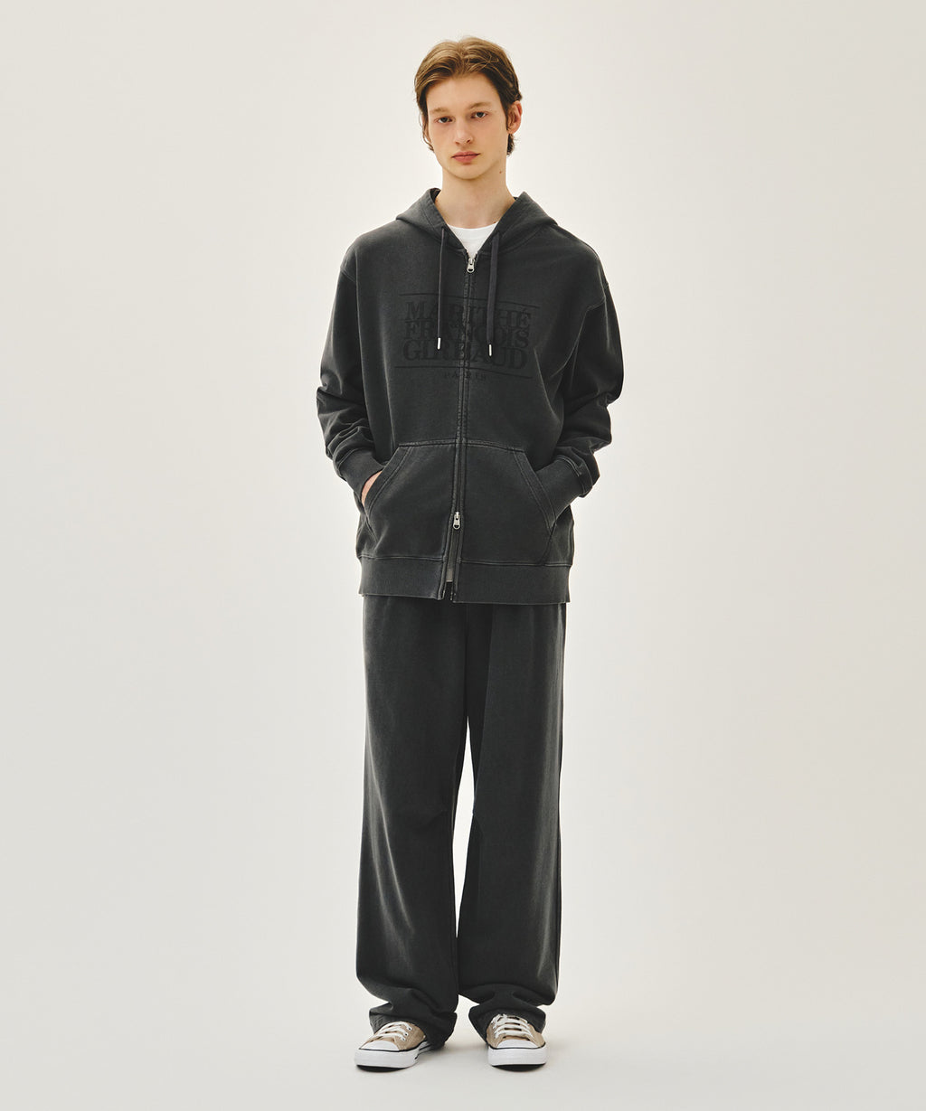 Marithe & Francois Girbaud - Classic Logo Dyeing Hoodie Zipup (Charcoal) product image 5 | TRAB K-Fashion Australia
