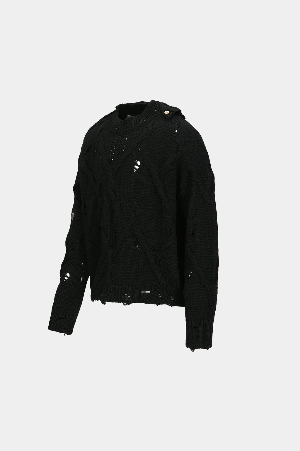 Andersson Bell - Fisherman Button Crew-Neck Sweater (Black) product image 8 | TRAB K-Fashion Australia