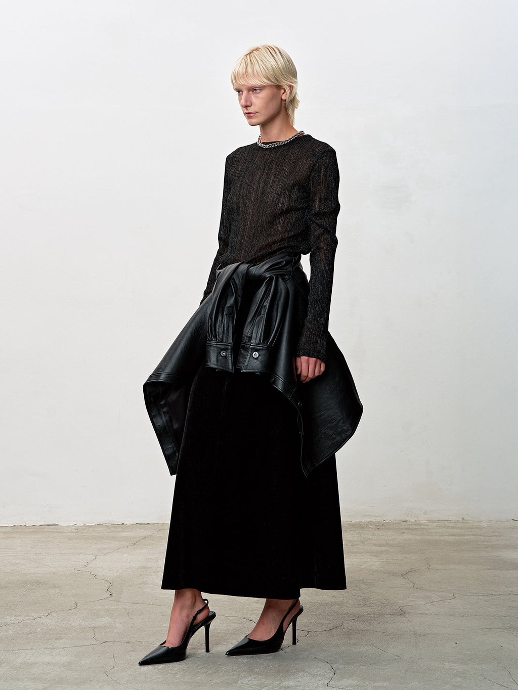 Tonywack - Metallic Thread Sheer Longsleeve (Black) product image 3 | TRAB K-Fashion Australia