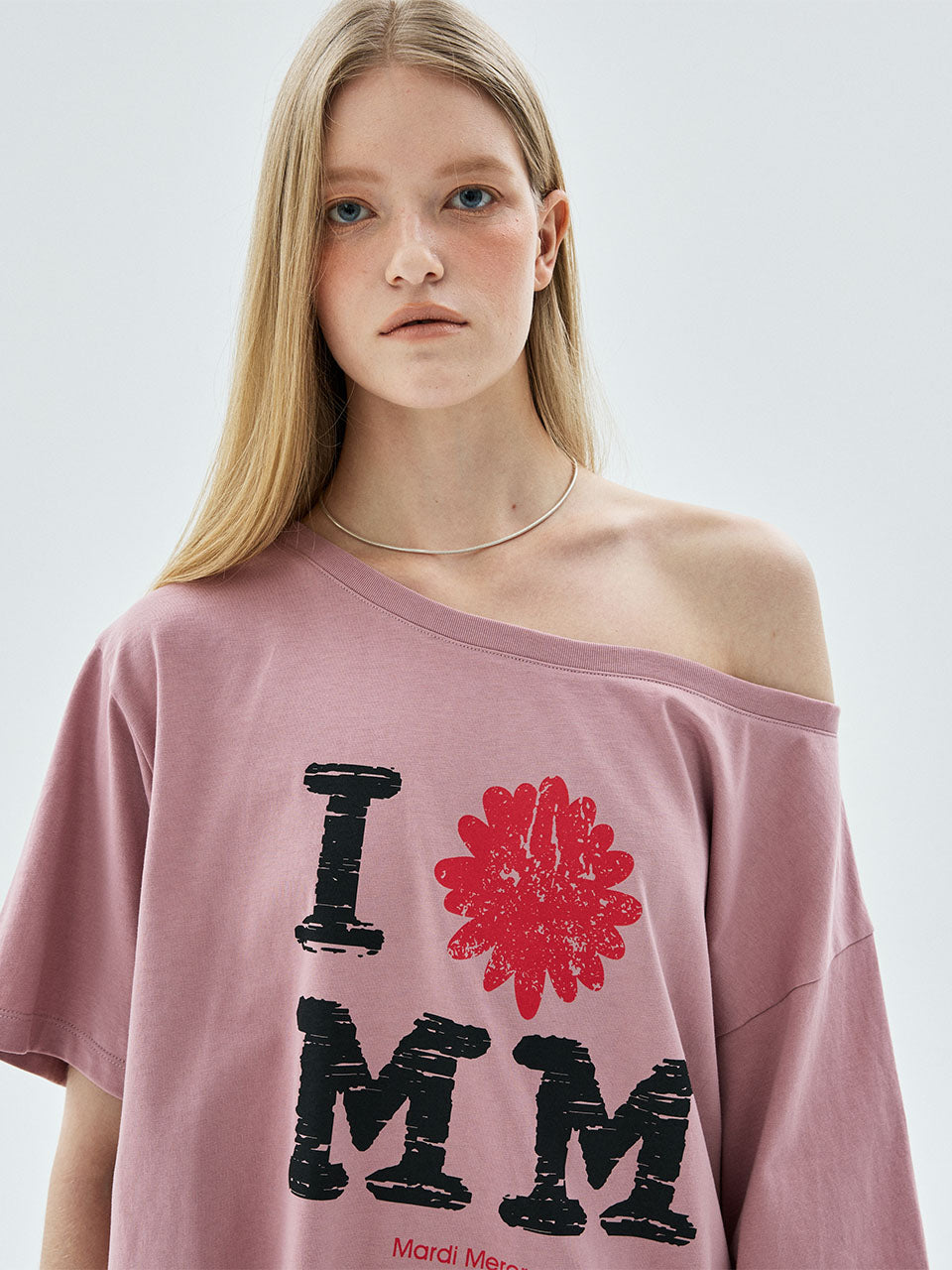 Mardi Mercredi - Tshirt Off Shoulder Cracked Ifmm (Vintagepink) product image 1 | TRAB K-Fashion Australia