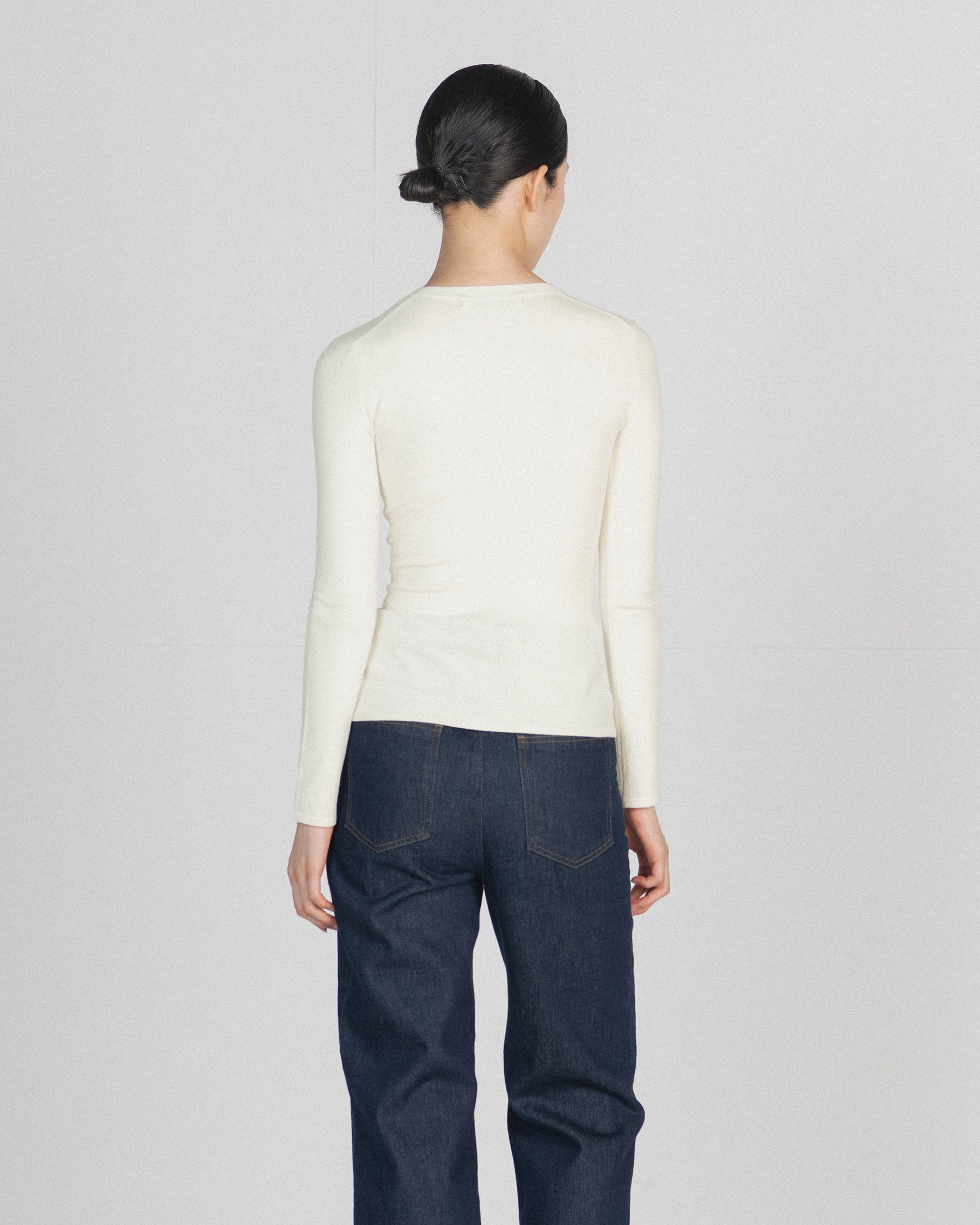 Brownyard - Slim Round Cardigan (Ivory) product image 3 | TRAB K-Fashion Australia