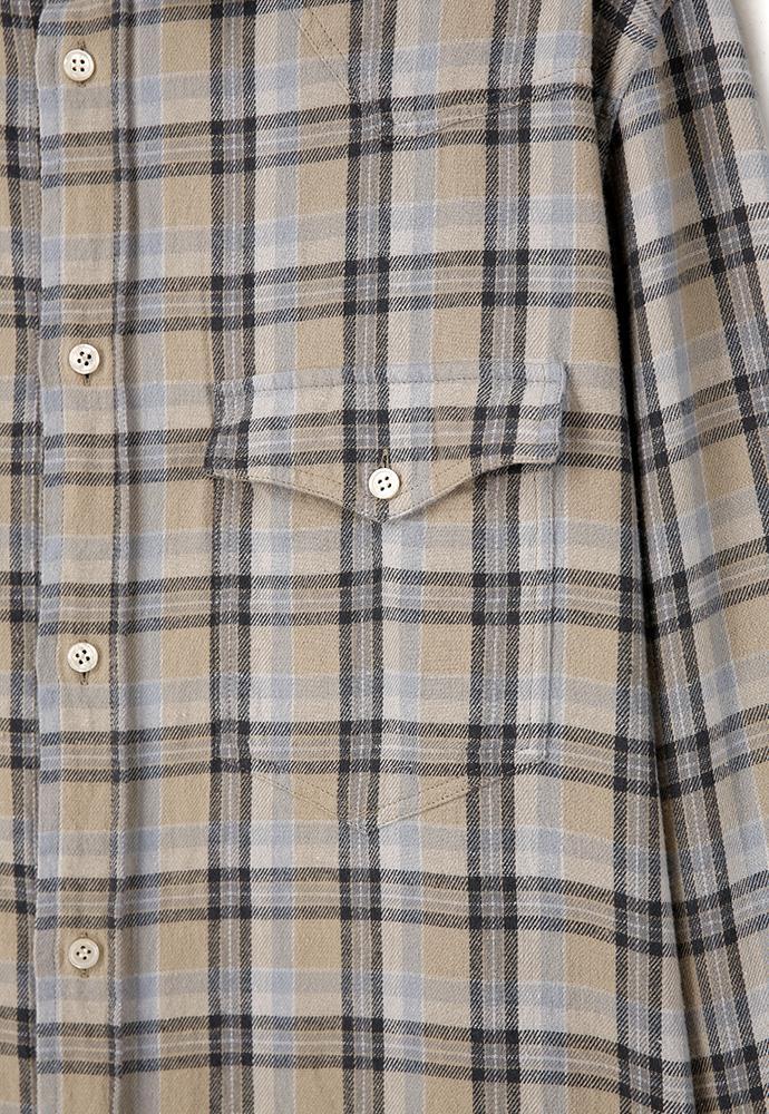 Art if acts - Washed Check Western Shirt (Stone/Grey) product image 14 | TRAB K-Fashion Australia