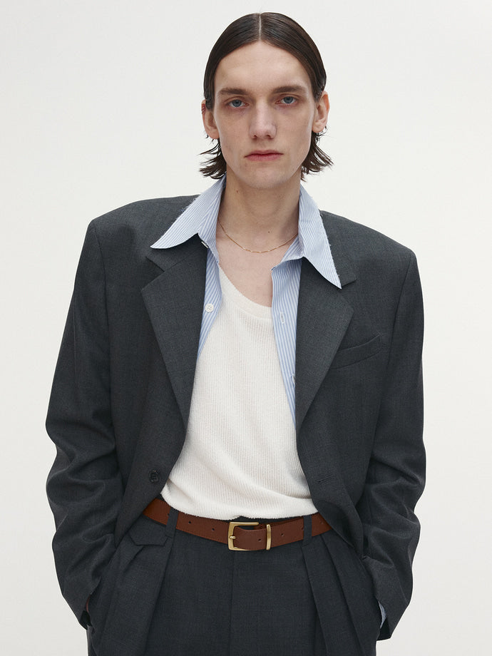 Tonywack - Virgin Wool Relaxed Tailored Jacket (Grey) product image 7 | TRAB K-Fashion Australia
