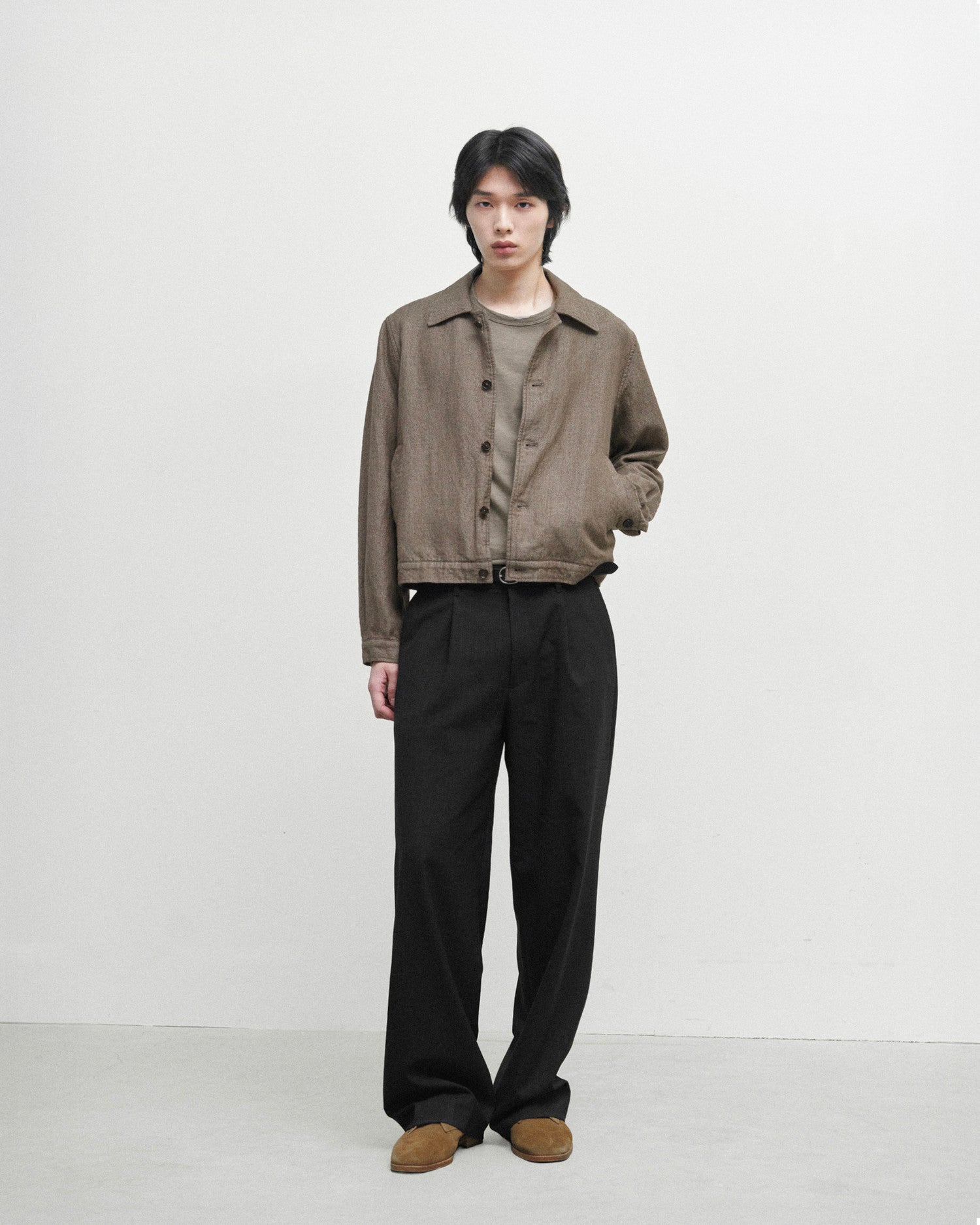 Brownyard - Boiled Wool Twill Jacket (Brown) product image 2 | TRAB K-Fashion Australia