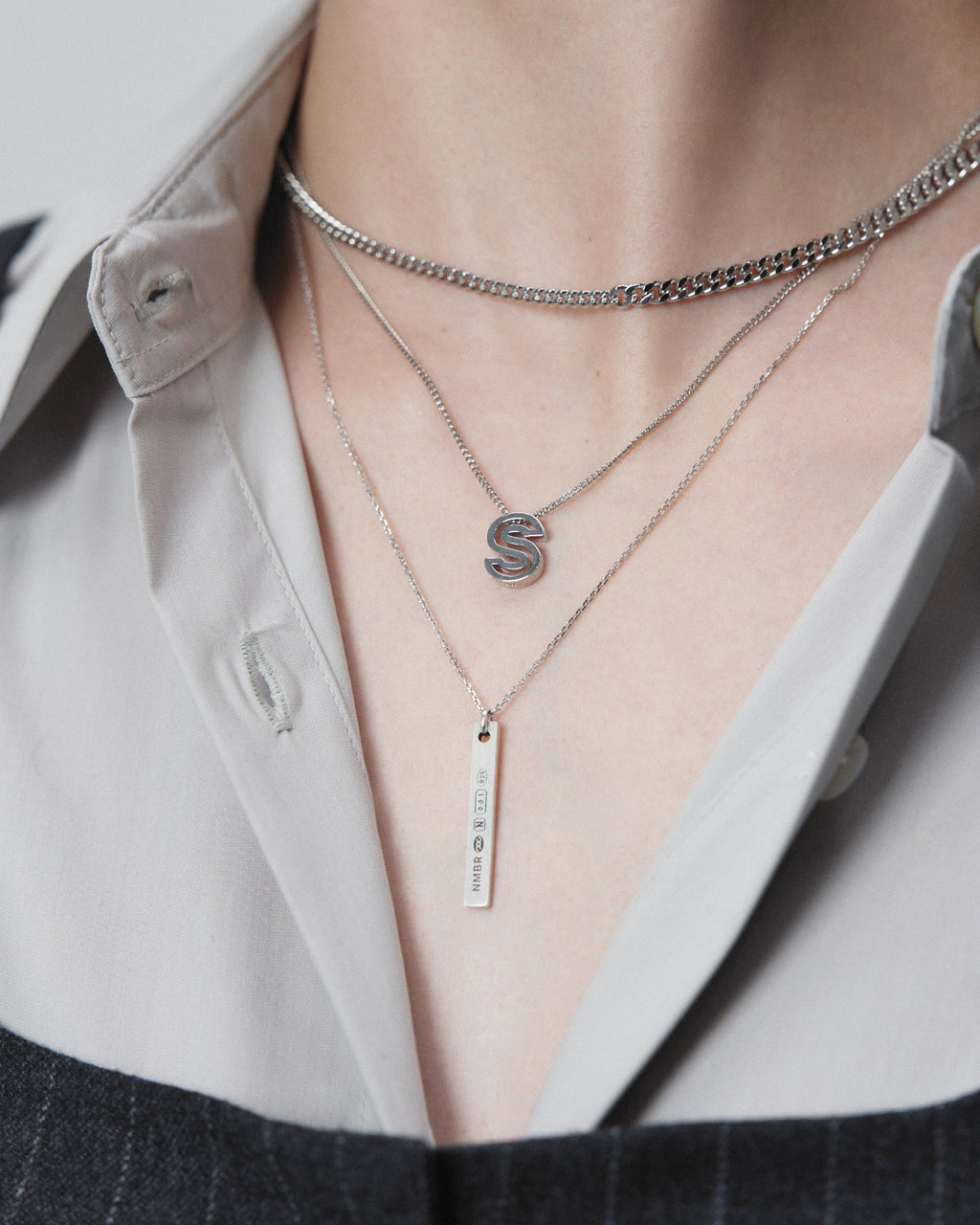 Numbering - Engraved Bar Pendant Necklace #7852 product image 5 | TRAB K-Fashion Australia