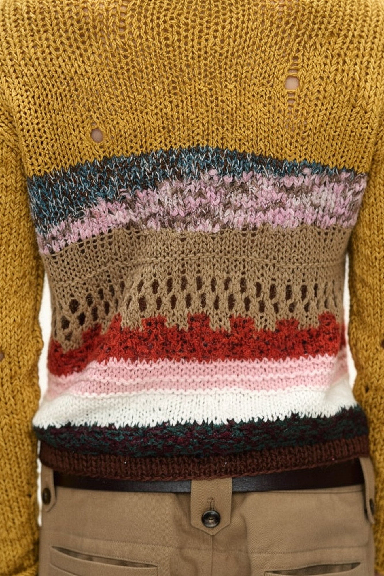 Andersson Bell - Yellow Hand-Crocheted Crew-Neck Sweater (Yellow) product image 5 | TRAB K-Fashion Australia