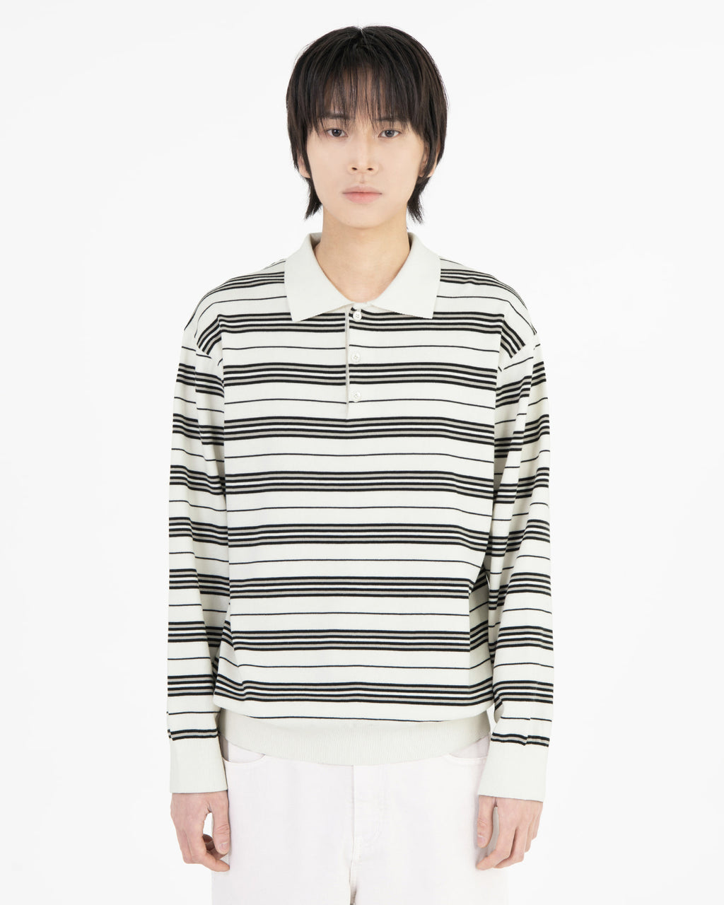 Brownyard - Stripe Knit Pique (Ivory) product image 1 | TRAB K-Fashion Australia