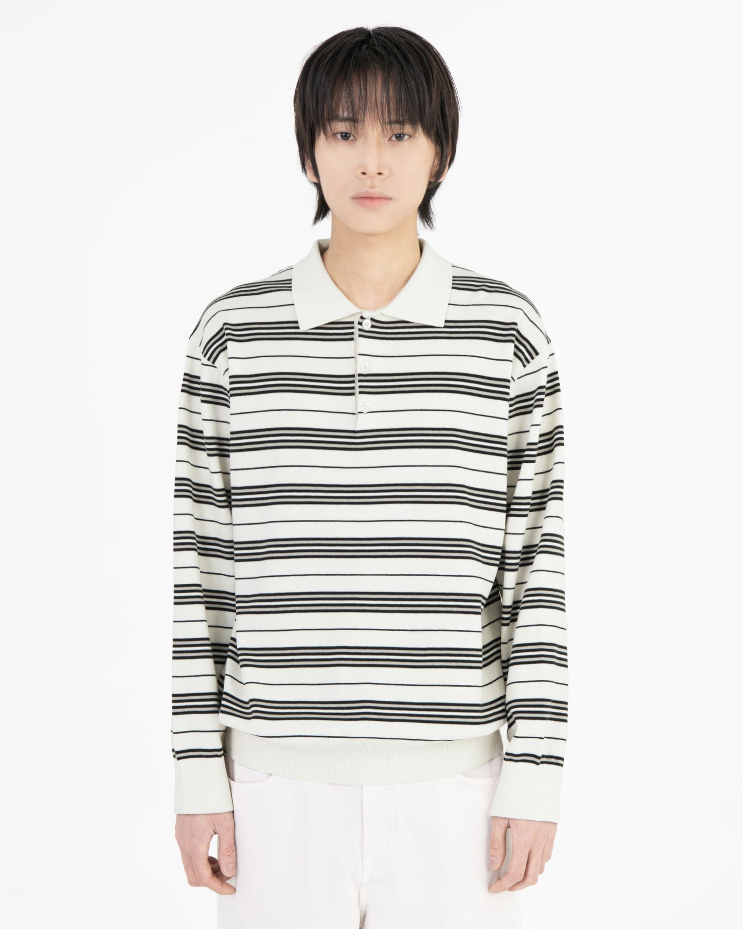 Brownyard - Stripe Knit Pique (Ivory) product image 1 | TRAB K-Fashion Australia