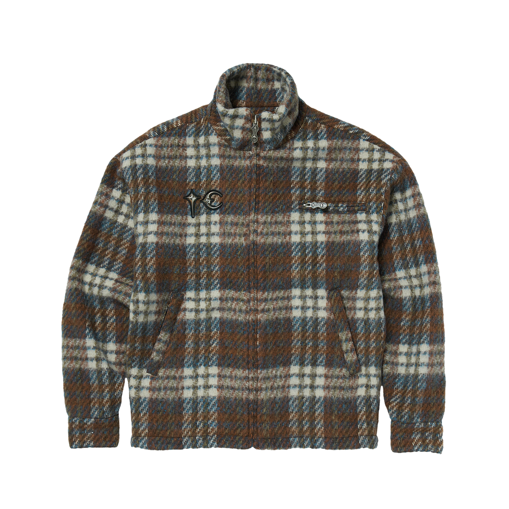 Thug Club - Classic Check Full-Zip Jacket (Blue/Orange) product image 1 | TRAB K-Fashion Australia
