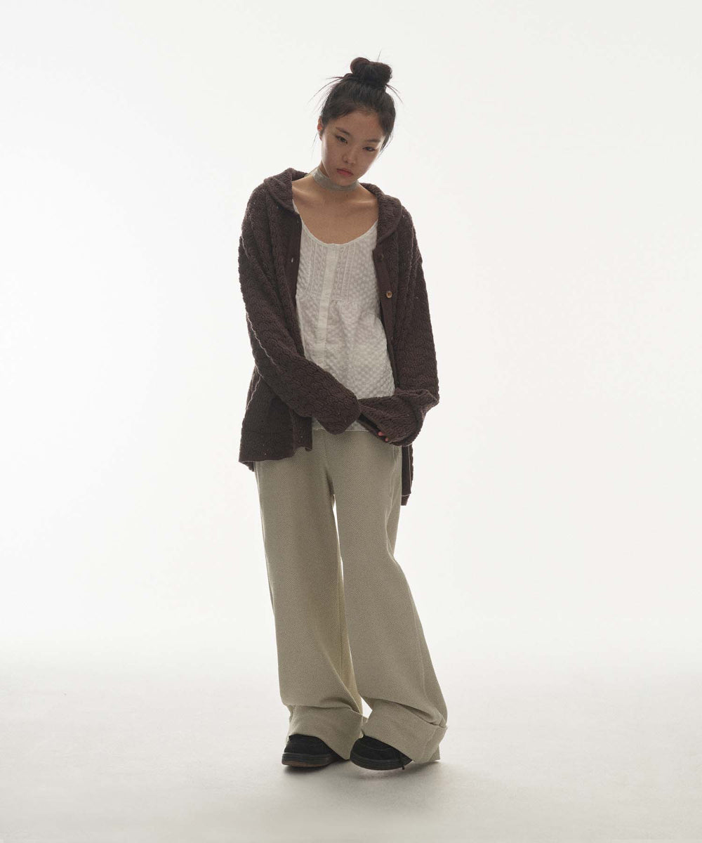 Coyseio - Ribbed Band Pants (Beige) product image 4 | TRAB K-Fashion Australia