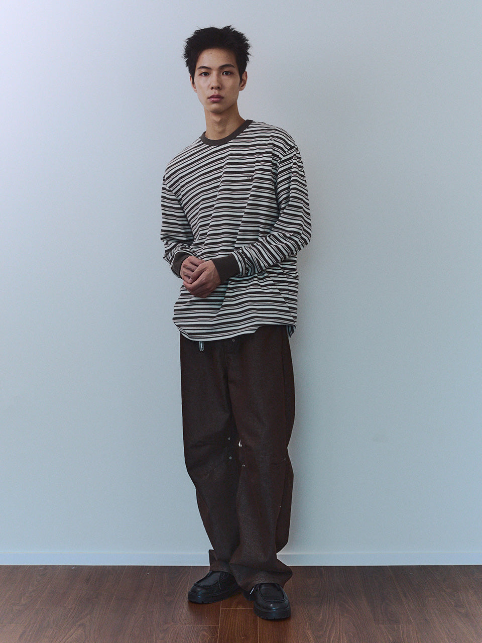 Kijun - Fresh Border Long Sleeve Tee (Ivory) product image 3 | TRAB K-Fashion Australia